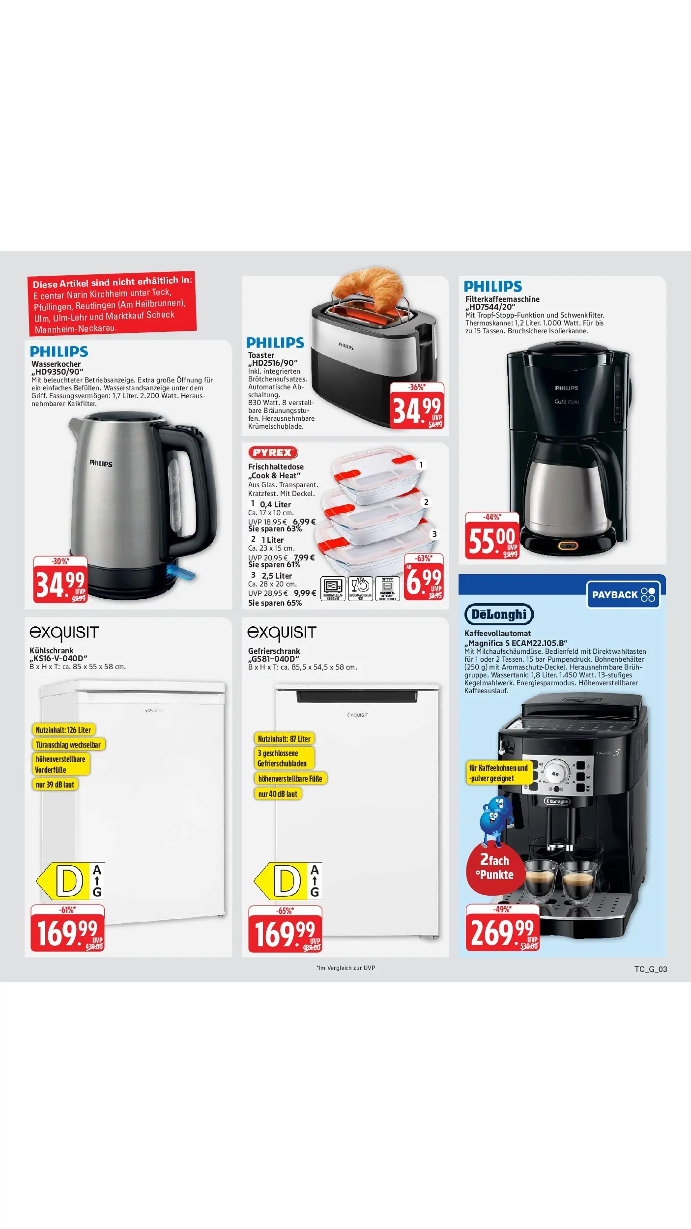 Edeka Prospekt Mainz-Weisenau (ab 03.08.2026) » Angebote Online | Seite: 68 | Produkte: Philips, Gefrierschrank, Toaster, Kaffeevollautomat