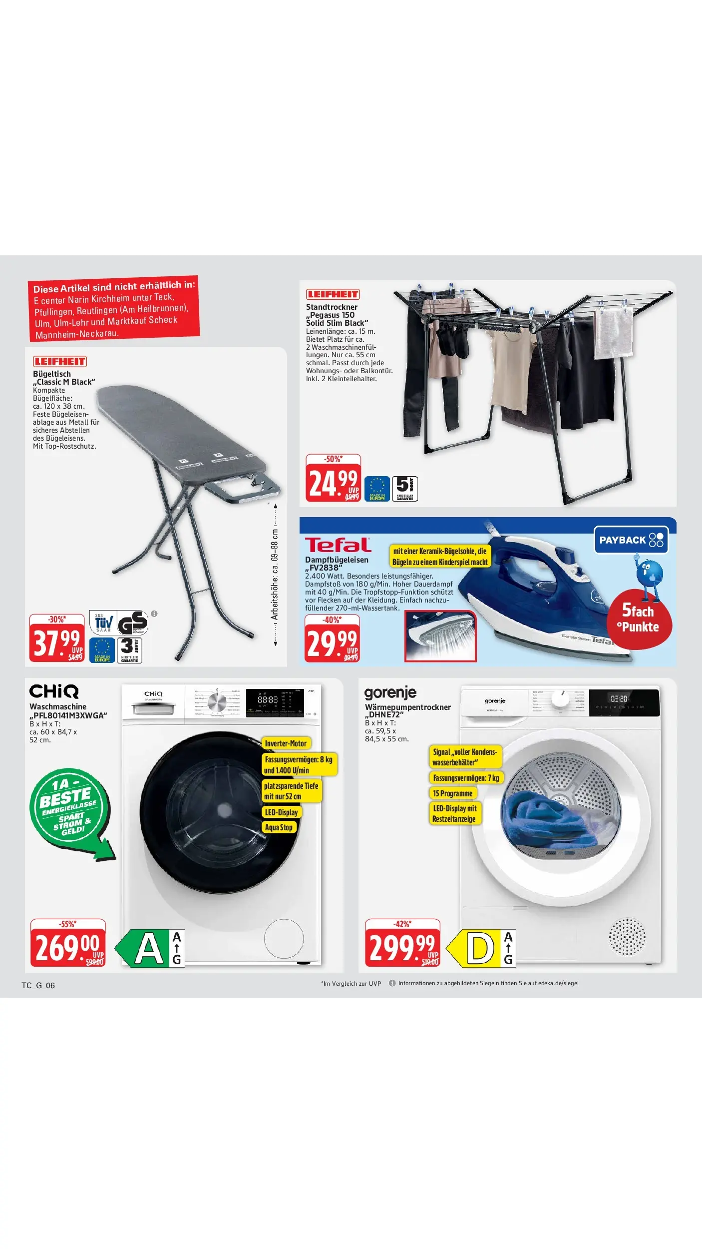 Edeka Prospekt Mainz-Weisenau (ab 03.08.2026) » Angebote Online | Seite: 71 | Produkte: Gorenje, Bügeleisen, Waschmaschine