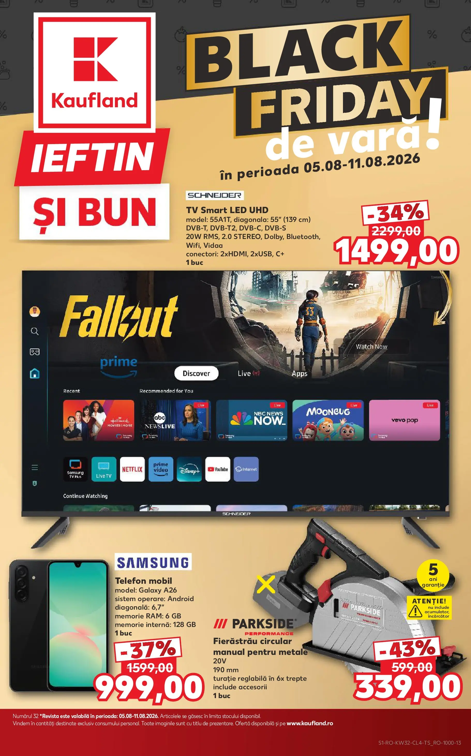 Kaufland Domnesti 05.08.2026 - Revista si Oferta | Pagină: 1 | Produse: Telefon, Încărcător, Memorie, Video