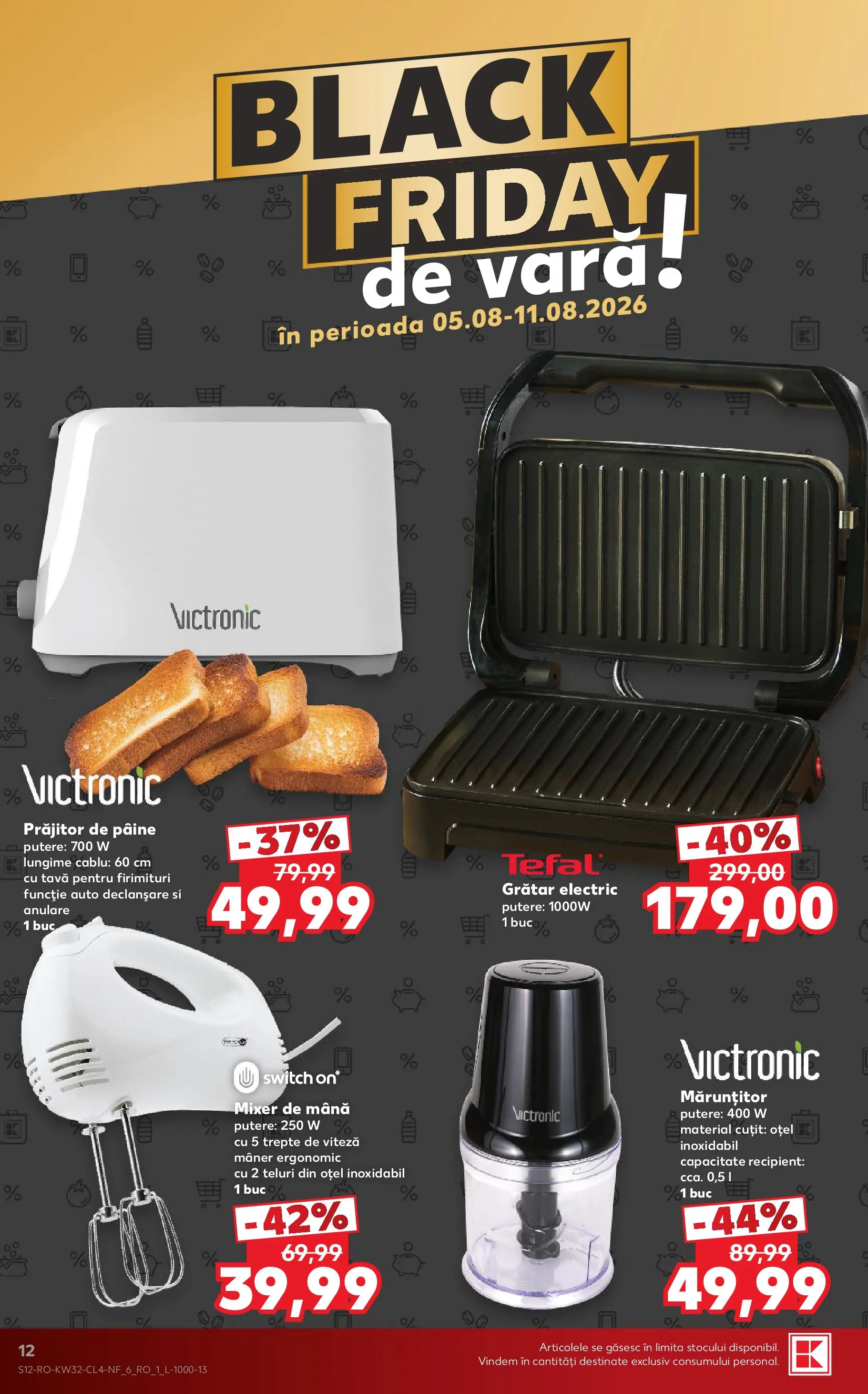 Kaufland Domnesti 05.08.2026 - Revista si Oferta | Pagină: 12 | Produse: Cablu, Grătar, Mâner, Pâine