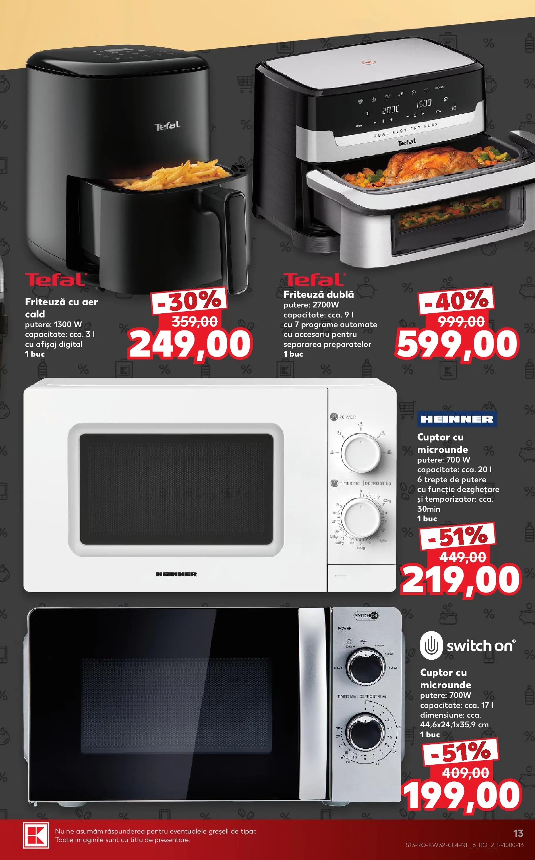 Kaufland Domnesti 05.08.2026 - Revista si Oferta | Pagină: 13 | Produse: Cuptor, Cuptor Cu Microunde, Friteuză