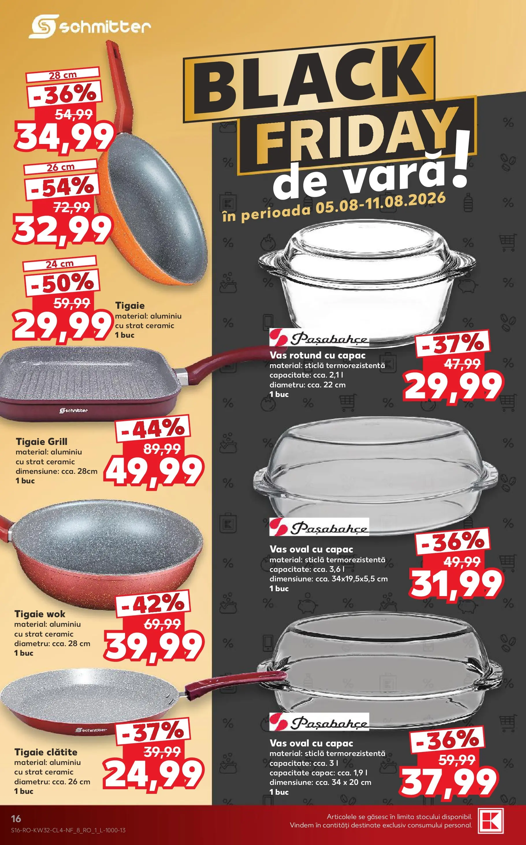 Kaufland Domnesti 05.08.2026 - Revista si Oferta | Pagină: 16 | Produse: Tigaie, Grill, Clătite