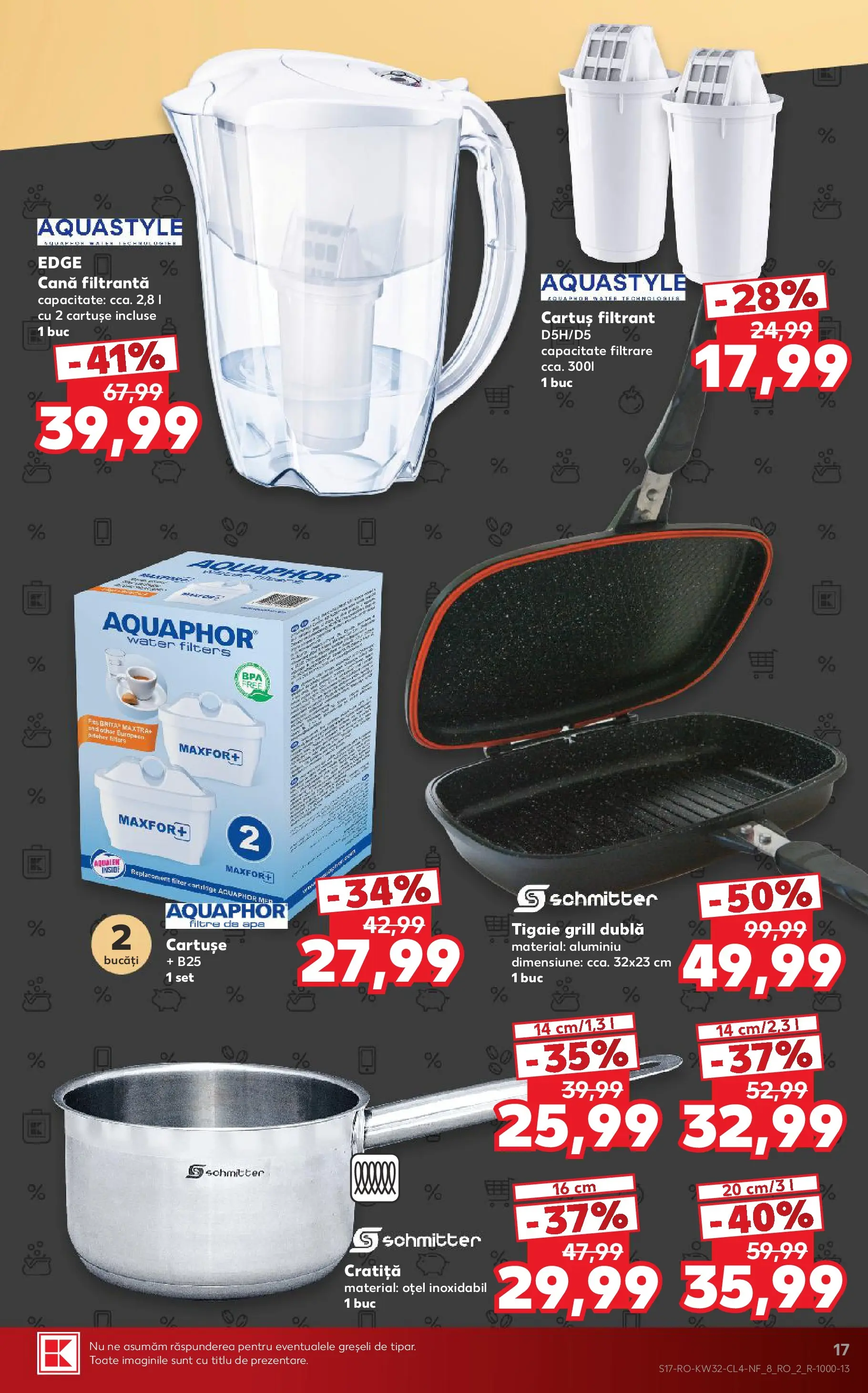 Kaufland Domnesti 05.08.2026 - Revista si Oferta | Pagină: 17 | Produse: Tigaie, Cratiță, Grill, Apă