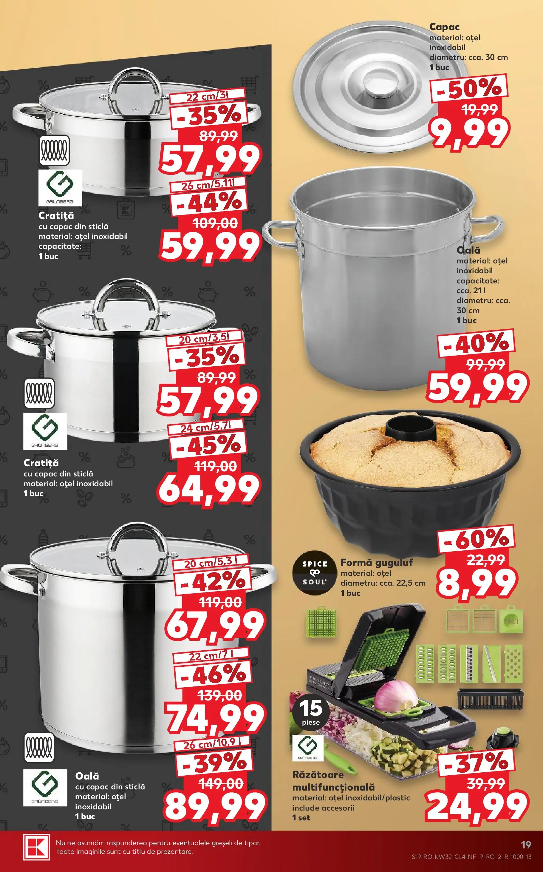 Kaufland Domnesti 05.08.2026 - Revista si Oferta | Pagină: 19 | Produse: Cratiță, Oală, Răzătoare