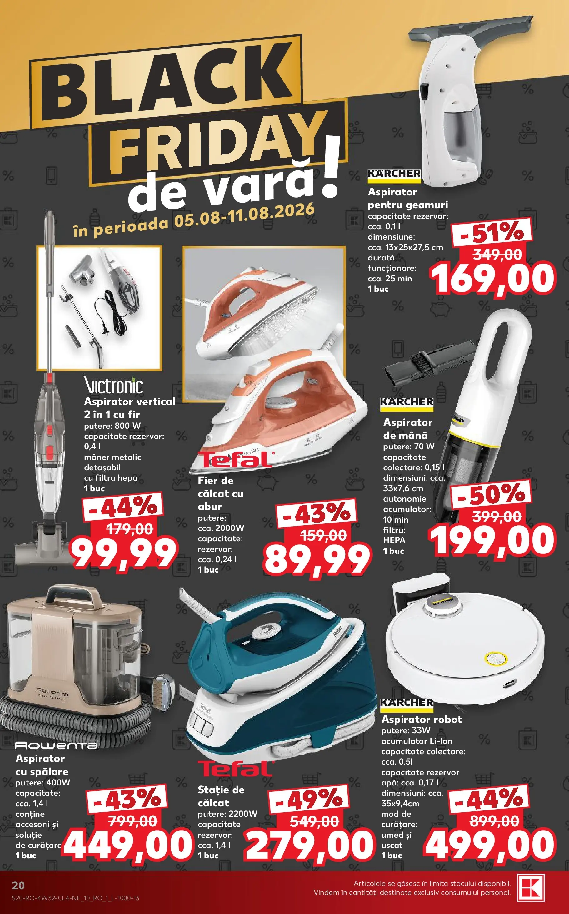 Kaufland Domnesti 05.08.2026 - Revista si Oferta | Pagină: 20 | Produse: Aspirator robot, Robot, Mâner, Apă