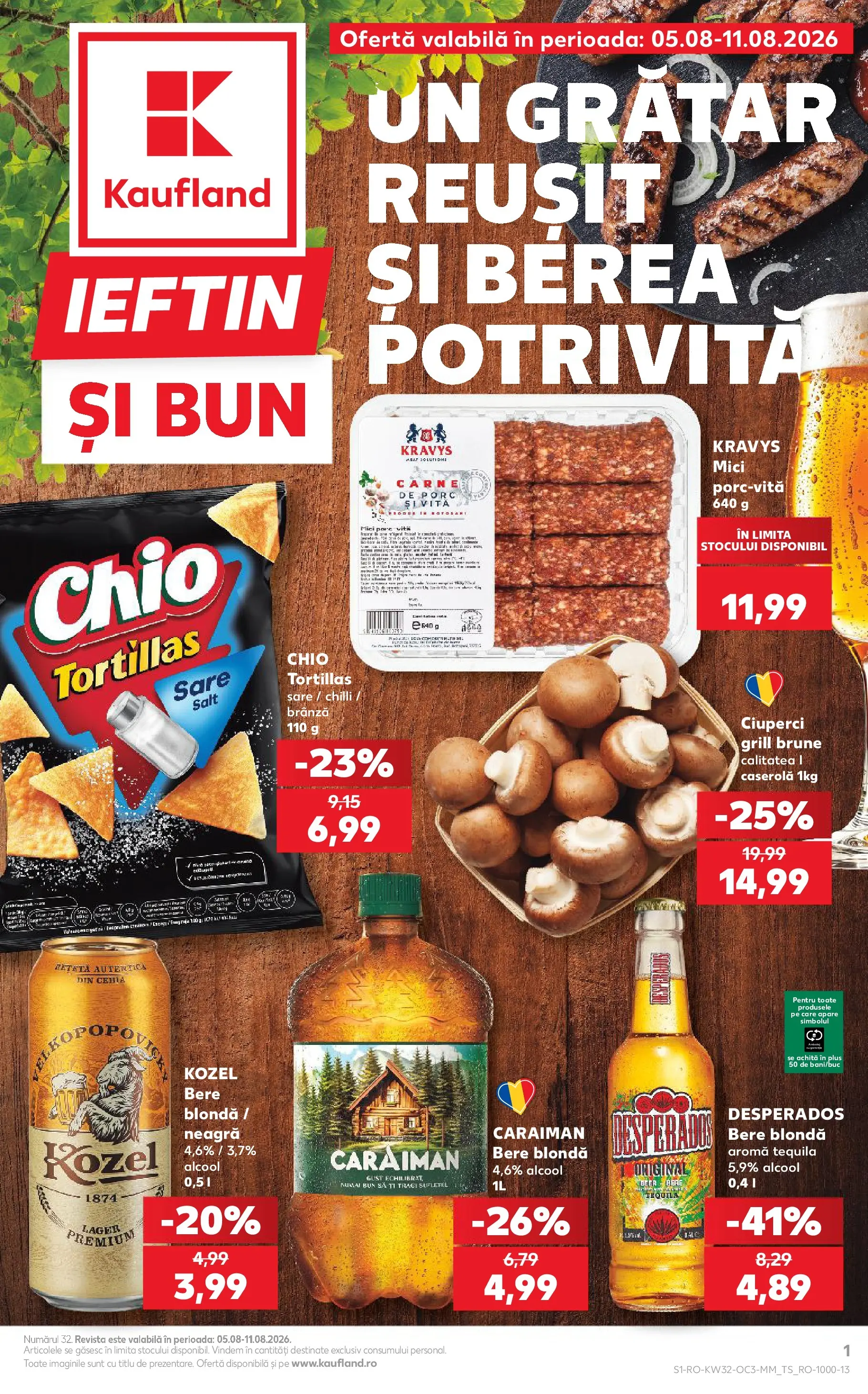 Kaufland Constanța 05.08.2026 - Revista si Oferta | Pagină: 1 | Produse: Grill, Mici, Ciuperci, Brânză