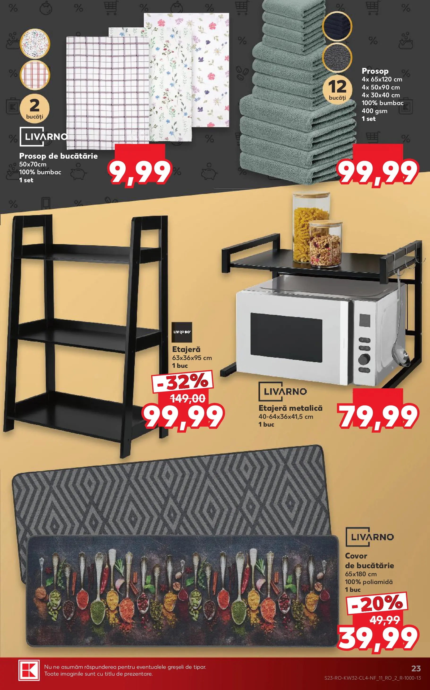 Kaufland Domnesti 05.08.2026 - Revista si Oferta | Pagină: 23 | Produse: Covor de bucătărie, Bucătărie, Covor, Etajeră
