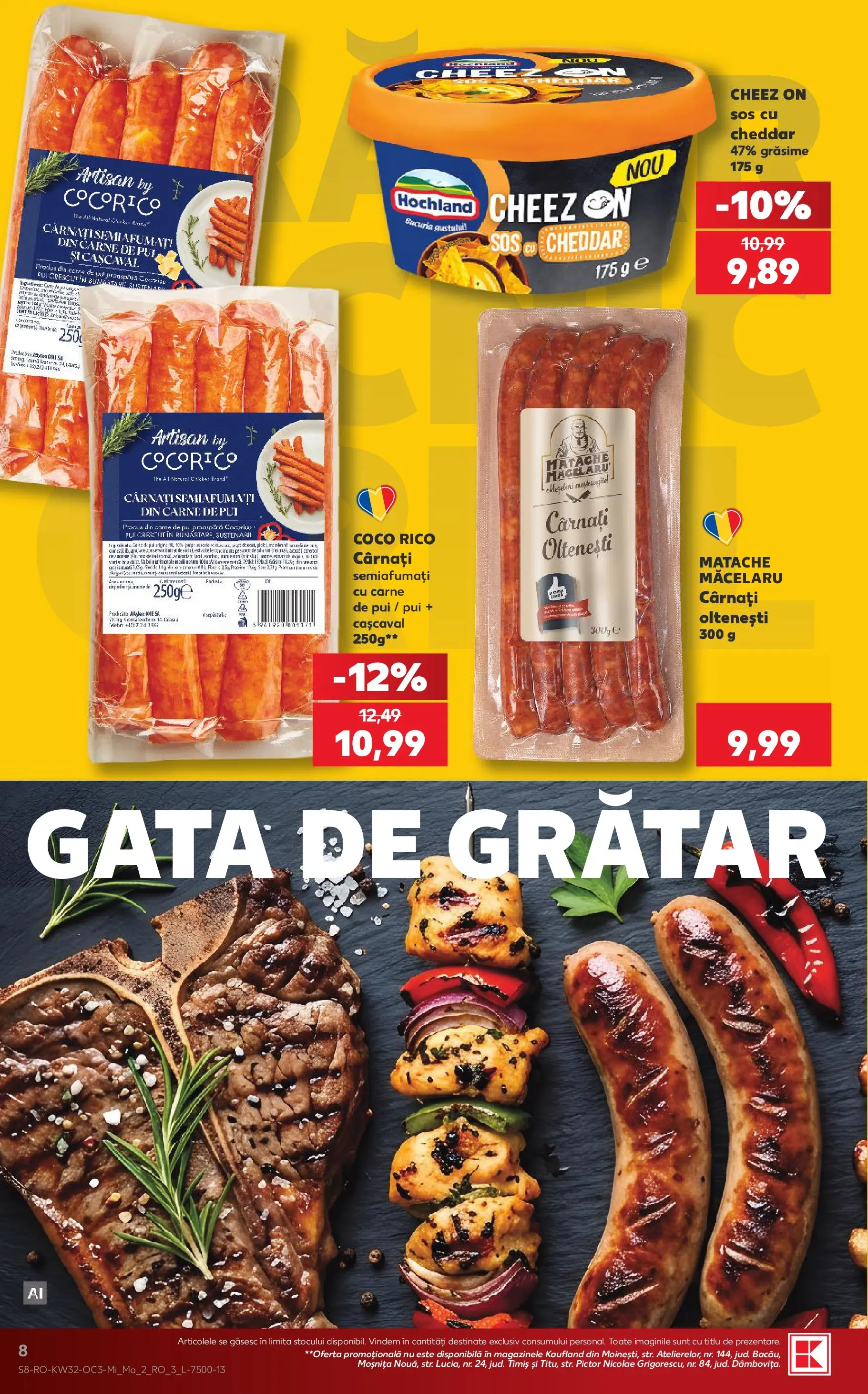 Kaufland Viseu de Sus 05.08.2026 - Revista si Oferta | Pagină: 8 | Produse: Grătar, Carne De Pui, Sos, Cârnați