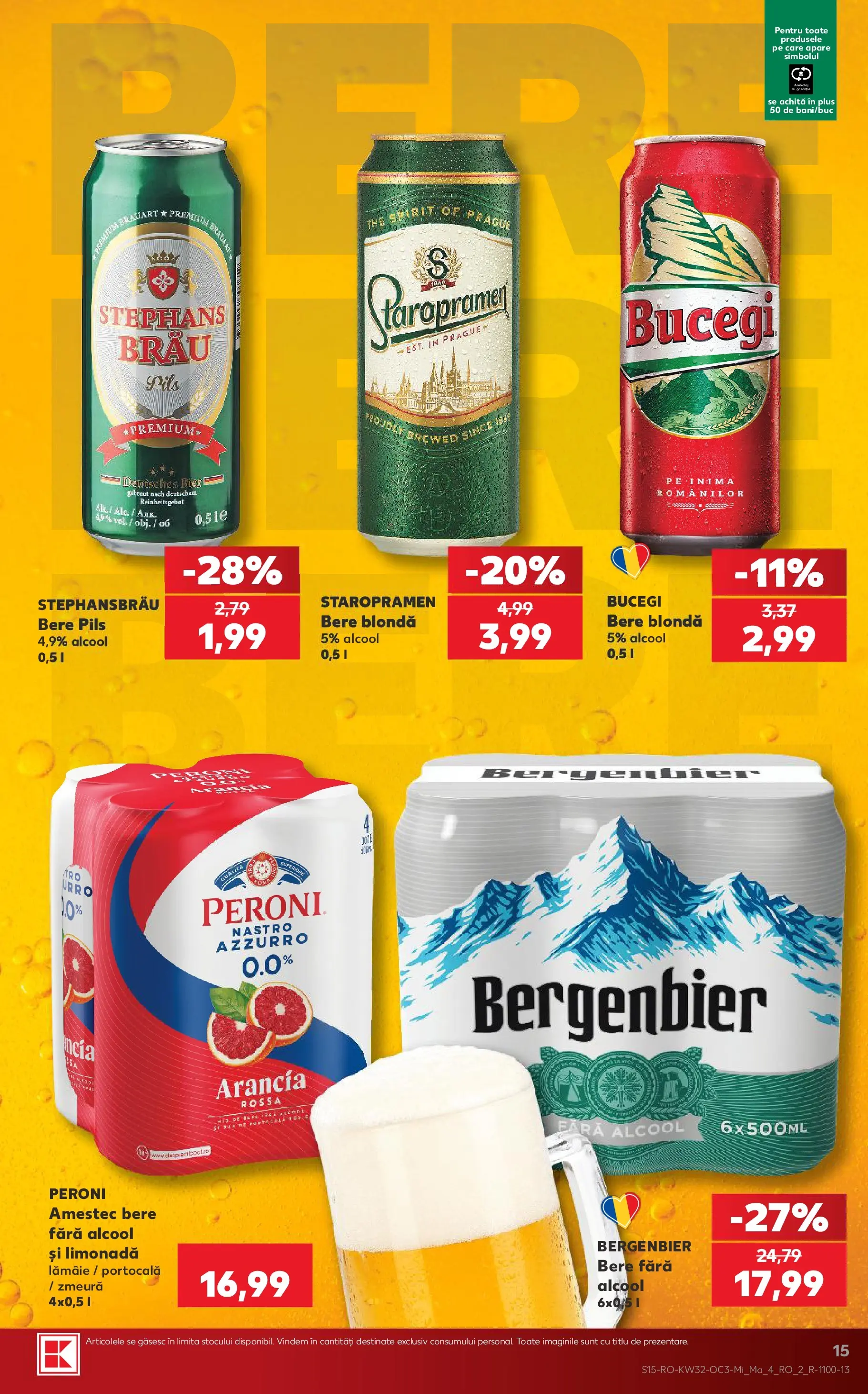 Kaufland Constanța 05.08.2026 - Revista si Oferta | Pagină: 15 | Produse: Sıcak su torbası, Bere, Plastik Kulübe, Lămâie