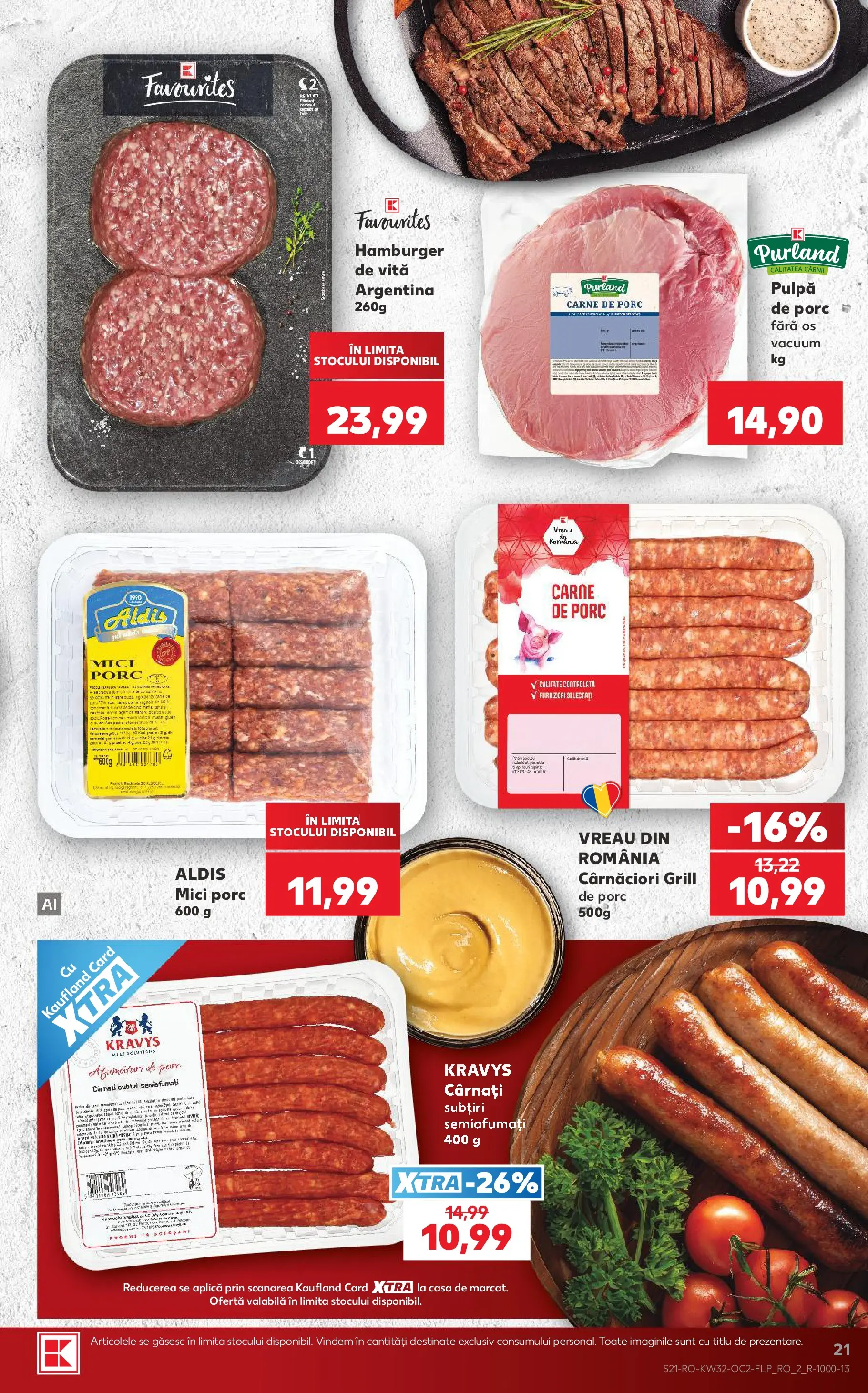 Kaufland Slatina 05.08.2026 - Revista si Oferta | Pagină: 21 | Produse: Grill, Mici, Carne De Porc, Cârnați
