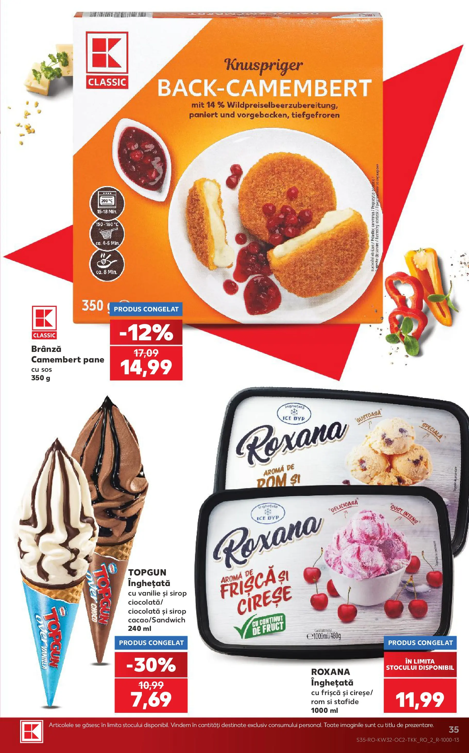 Kaufland Slatina 05.08.2026 - Revista si Oferta | Pagină: 35 | Produse: Brânză, Rom, Înghețată, Sos