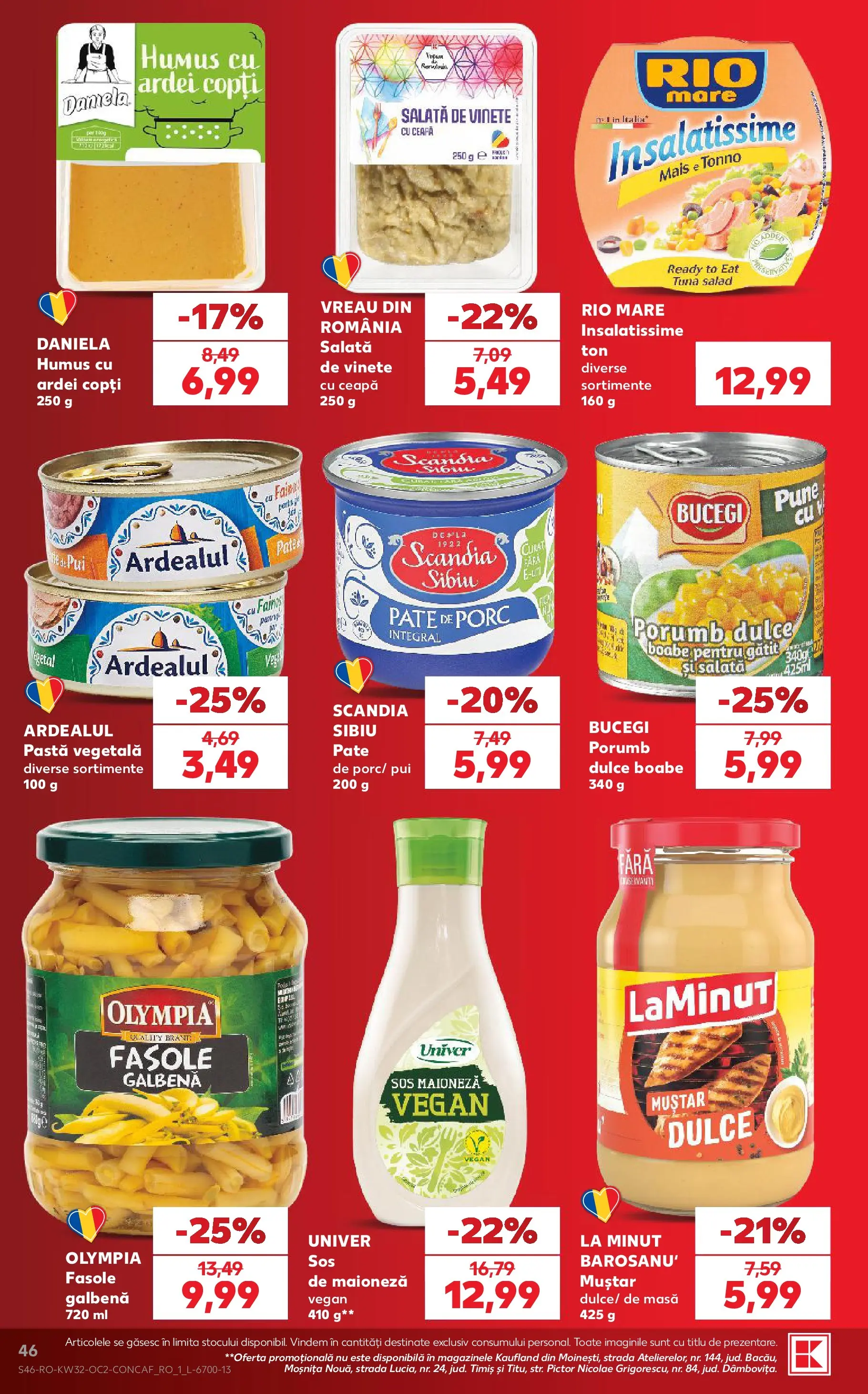 Kaufland Slatina 05.08.2026 - Revista si Oferta | Pagină: 46 | Produse: Masă, Hacıyatmaz Kedi Oyuncağı, Salată, Ceapă