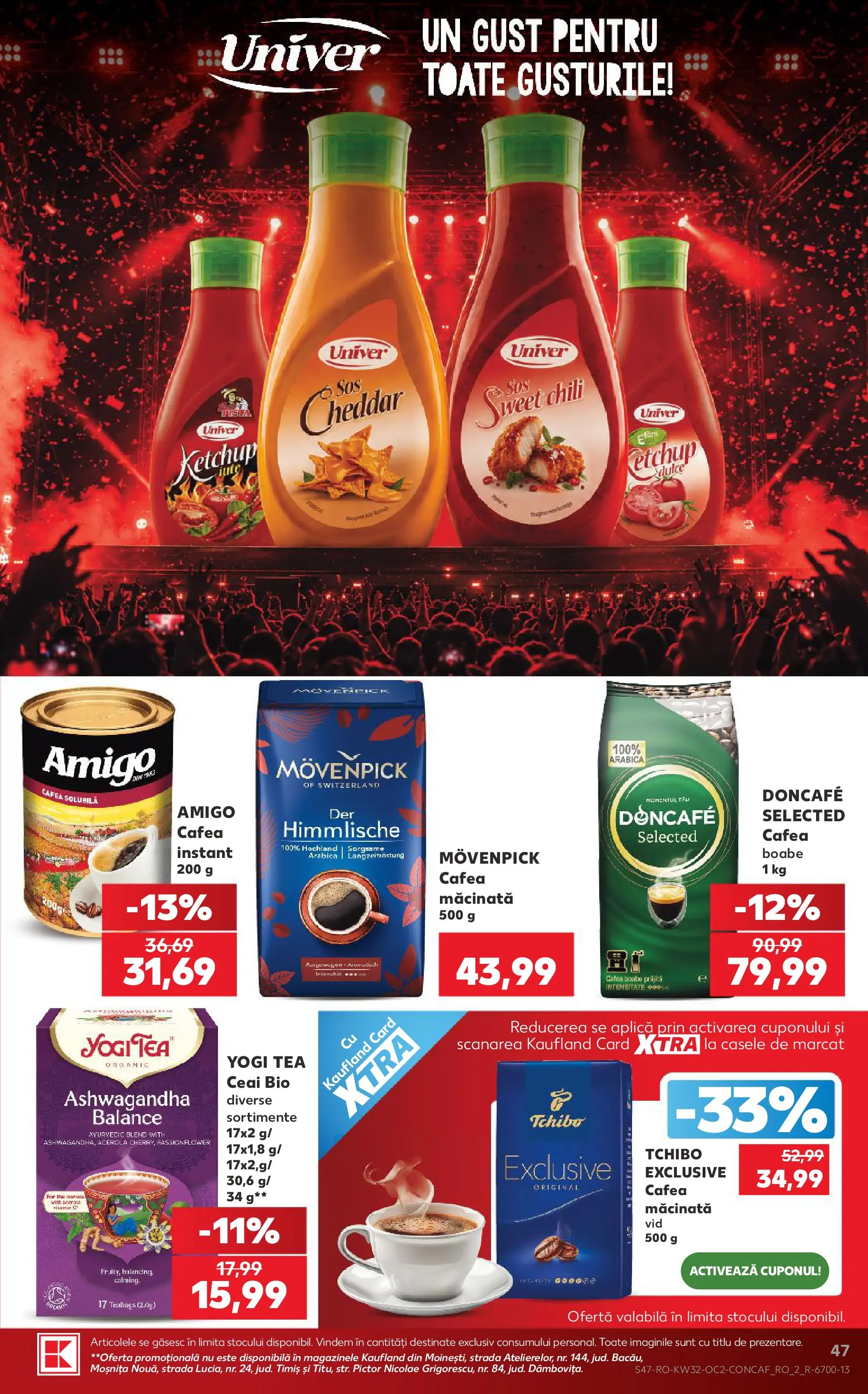Kaufland Slatina 05.08.2026 - Revista si Oferta | Pagină: 47 | Produse: Cafea, Ceai, Ketchup, Sos