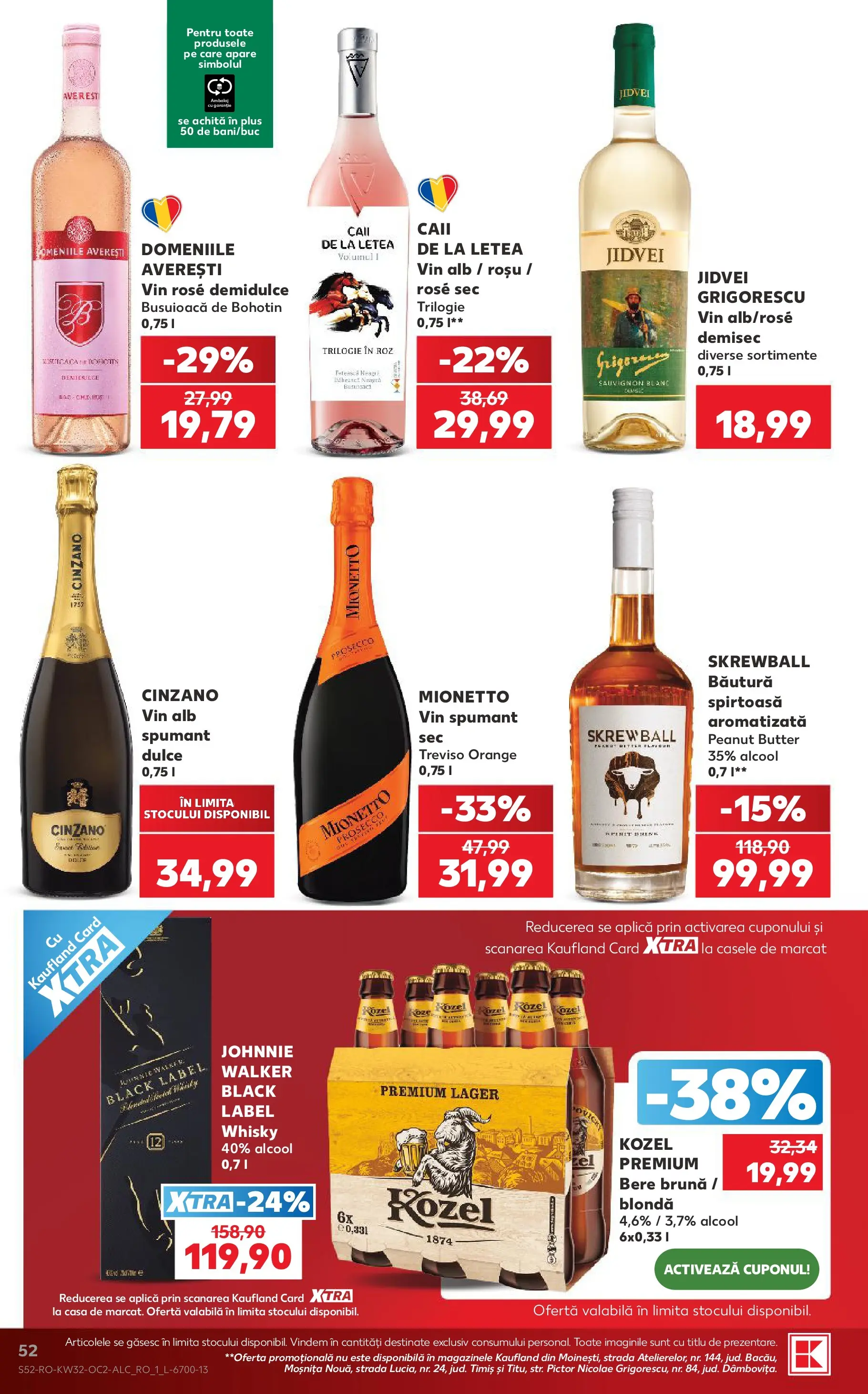 Kaufland Slatina 05.08.2026 - Revista si Oferta | Pagină: 52 | Produse: Prosecco, Vin, Bere