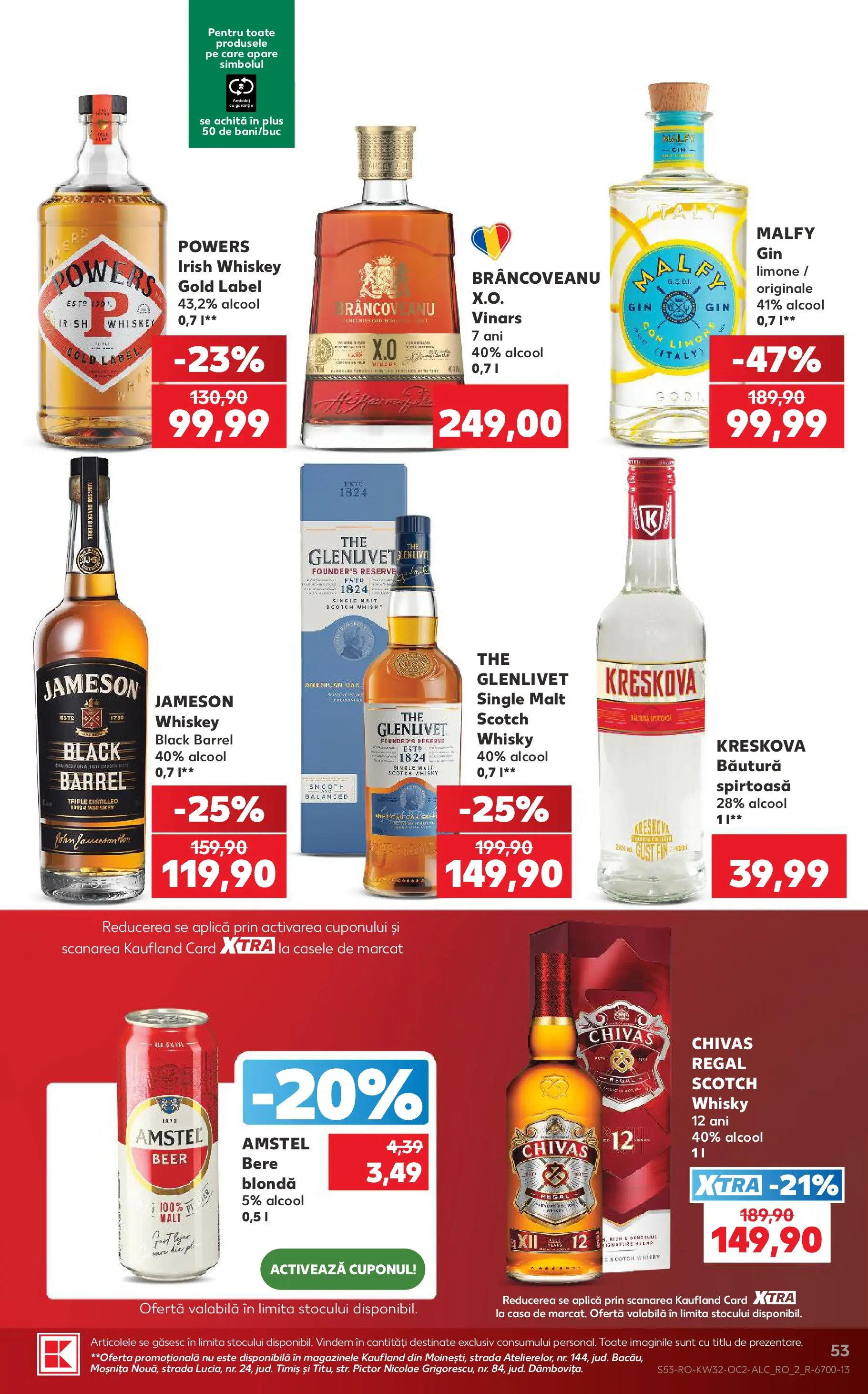 Kaufland Slatina 05.08.2026 - Revista si Oferta | Pagină: 53 | Produse: Bere, Whiskey
