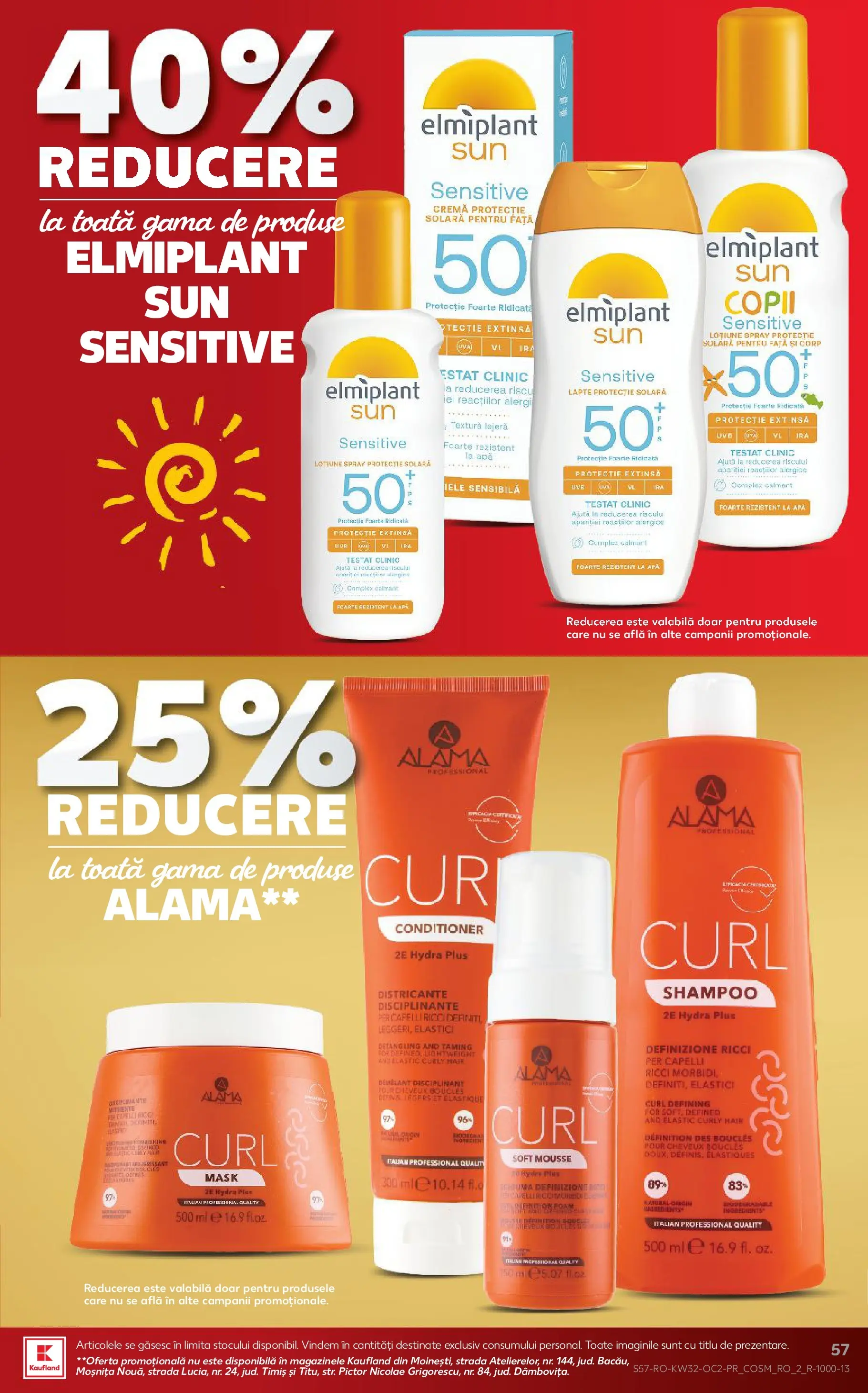 Kaufland Slatina 05.08.2026 - Revista si Oferta | Pagină: 57 | Produse: Lapte, Cremă, Protecție solară, Apă