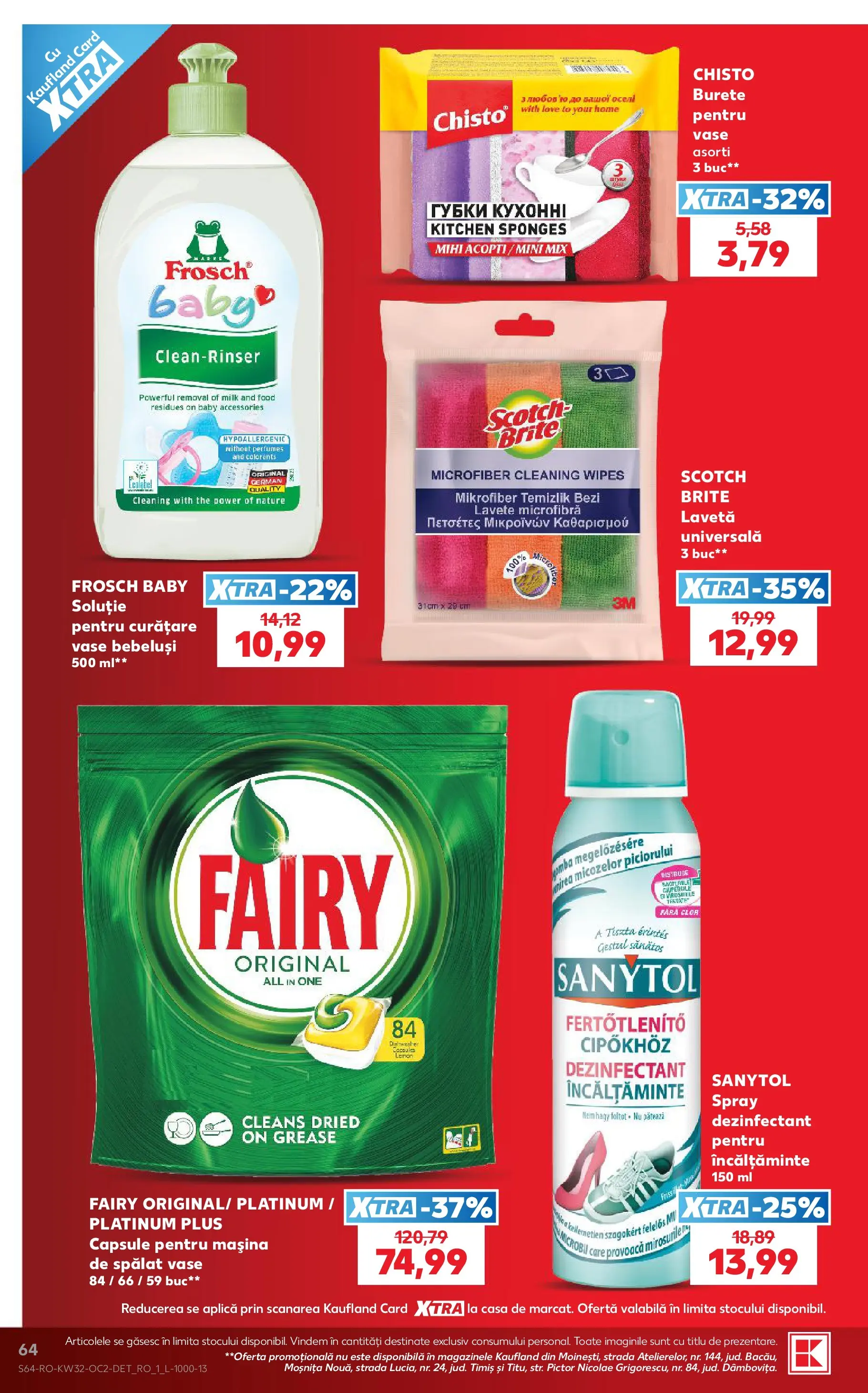 Kaufland Slatina 05.08.2026 - Revista si Oferta | Pagină: 64 | Produse: Burete, Lavete, Bornoz takımı
