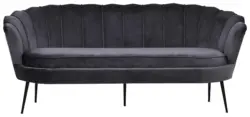 Sofa Calais ca. 180 cm Dunkelgrau Samt