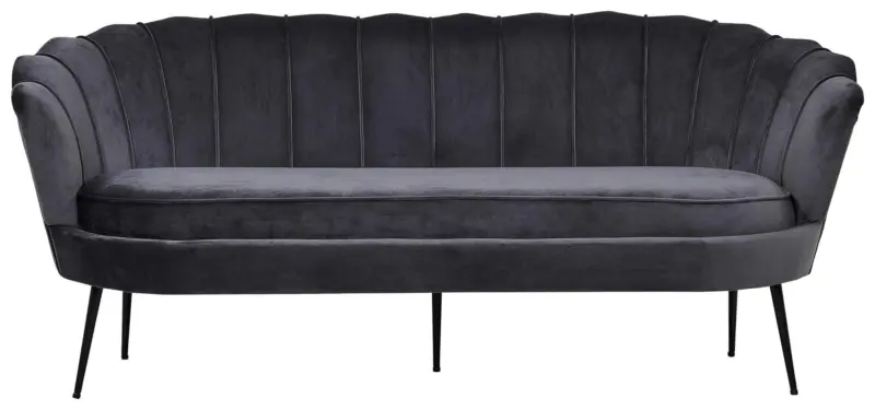 Sofa Calais ca. 180 cm Dunkelgrau Samt
