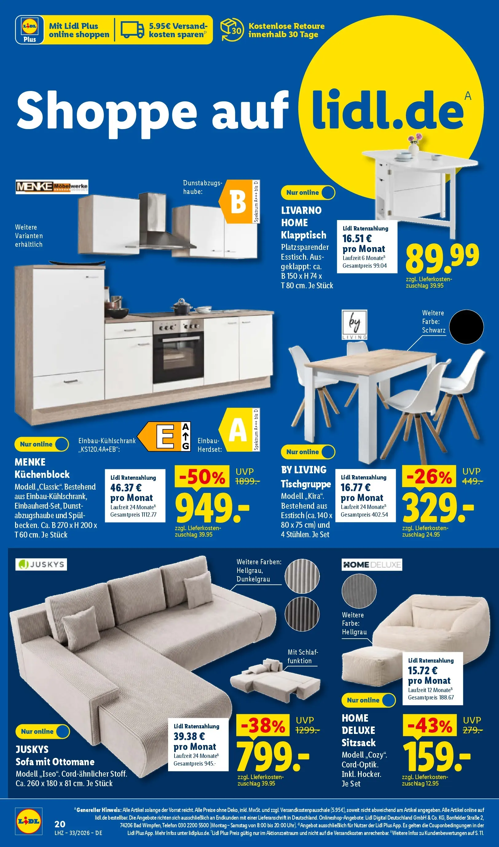 Lidl Prospekt Villingen-schwenningen (ab 10.08.2026) ยป Angebote online | Seite: 40 | Produkte: Kรผchenblock, Sitzsack, Sofa, Telefon Lidl Prospekt Villingen-schwenningen (ab 10.08.2026) zum Blรคttern ยป Angebote | Seite: 40 | Produkte: Kรผchenblock, Sitzsack, Sofa, Telefon