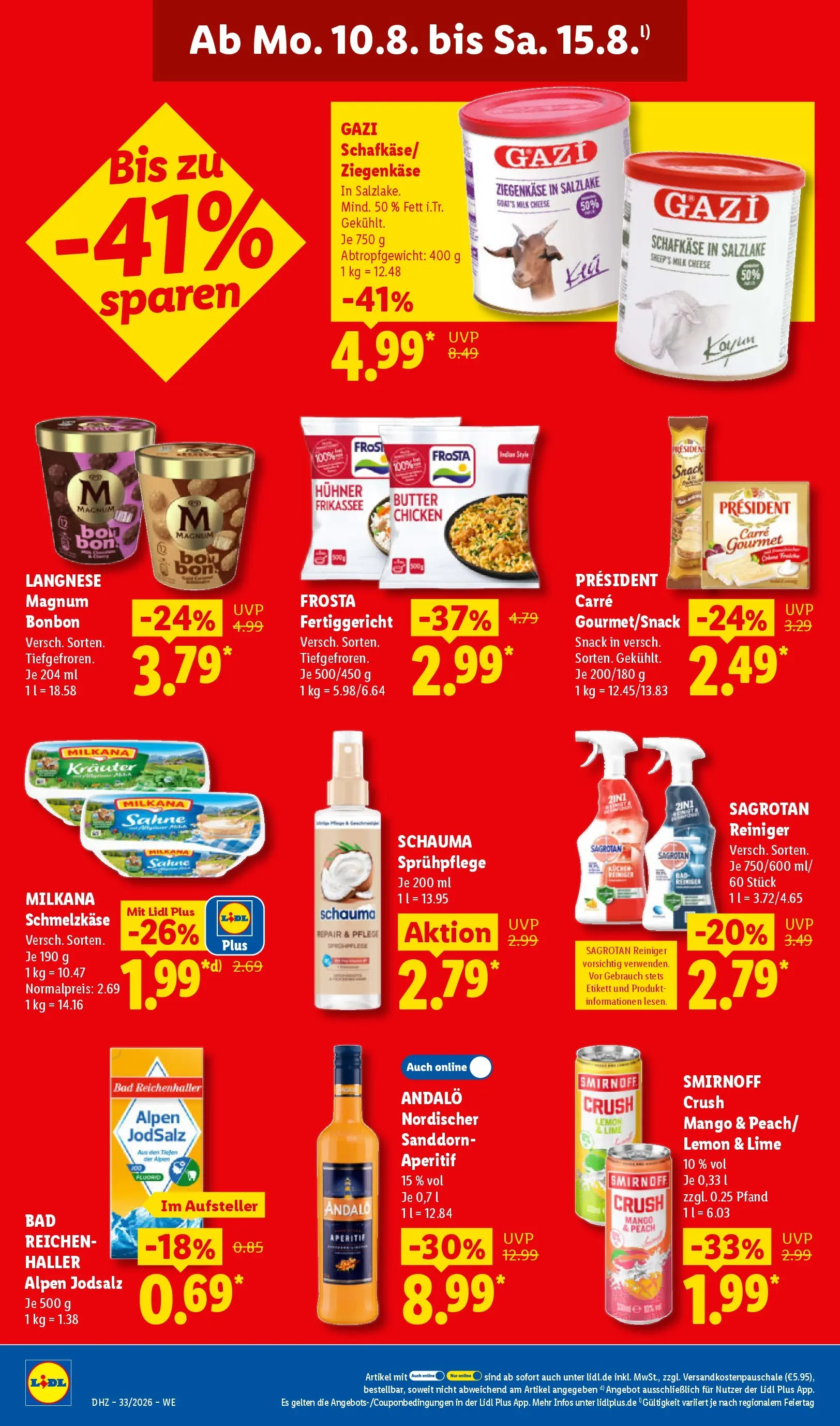 Lidl Prospekt Künzell (ab 10.08.2026) zum Blättern » Angebote | Seite: 22 | Produkte: Milkana, Frosta, Mango, Sahne