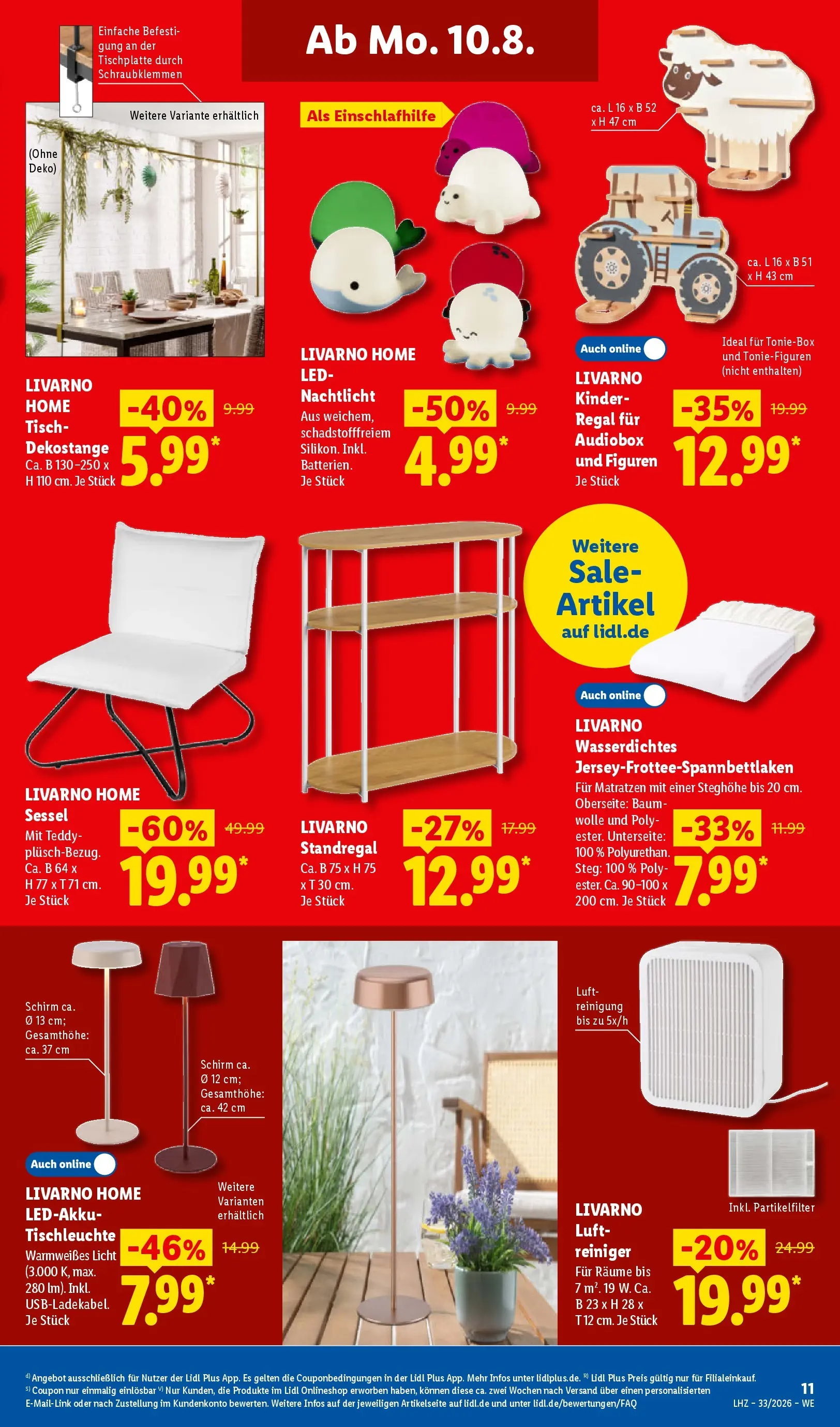 Lidl Prospekt Künzell (ab 10.08.2026) zum Blättern » Angebote | Seite: 27 | Produkte: Luftreiniger, Regal, Tisch, Nachtlicht