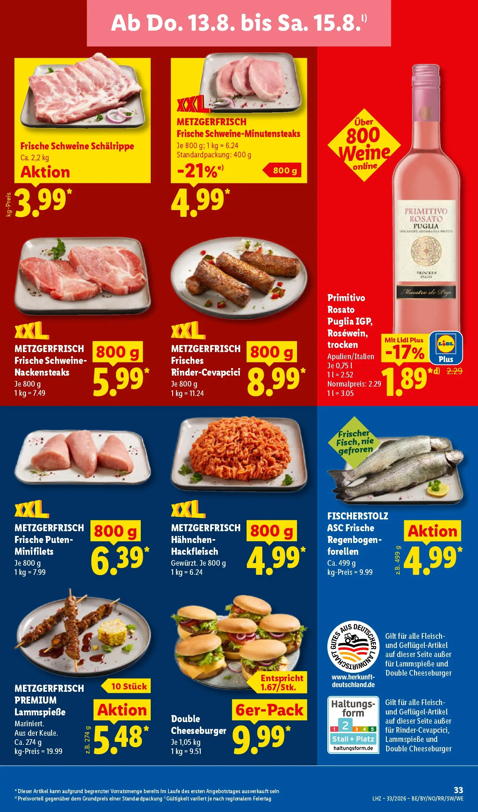 Lidl Prospekt Villingen-schwenningen (ab 10.08.2026) ยป Angebote online | Seite: 61 | Produkte: Nackensteaks, Hahnchen, Burger, Hackfleisch Lidl Prospekt Villingen-schwenningen (ab 10.08.2026) zum Blรคttern ยป Angebote | Seite: 61 | Produkte: Nackensteaks, Hahnchen, Burger, Hackfleisch