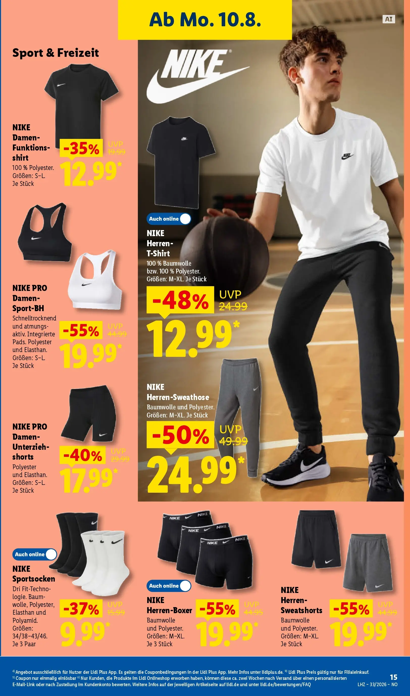 Lidl Prospekt Braunschweig (ab 10.08.2026) zum Blättern » Angebote | Seite: 33 | Produkte: Shirt, T-Shirt, Sweatshorts, Boxer