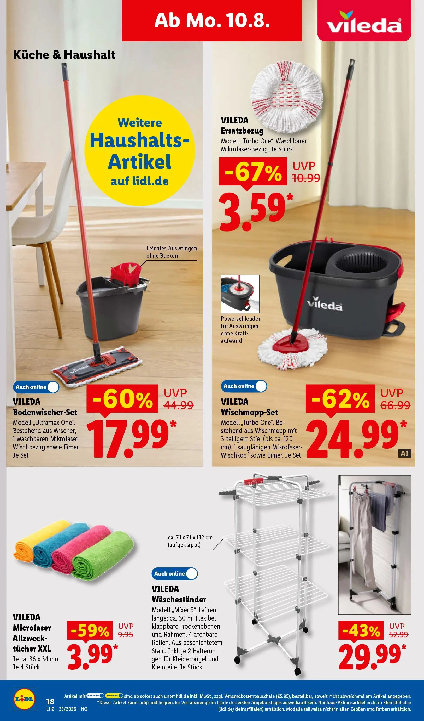 Lidl Prospekt Braunschweig (ab 10.08.2026) zum Blättern » Angebote | Seite: 38 | Produkte: Küche, Kleiderbügel, Waschestander