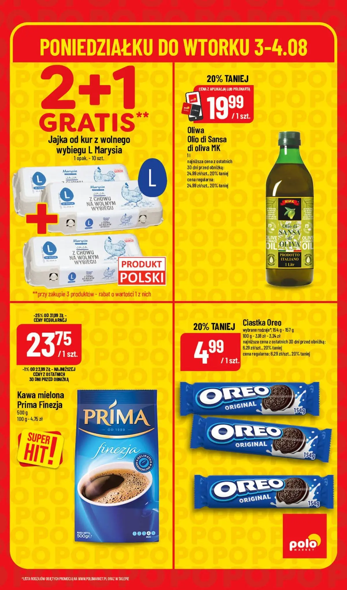 Nowa POLOmarket gazetka od jutra 03.08.2026 | Strona: 5 | Produkty: Ciastka Oreo, Jajka, Kawa, Ciastka