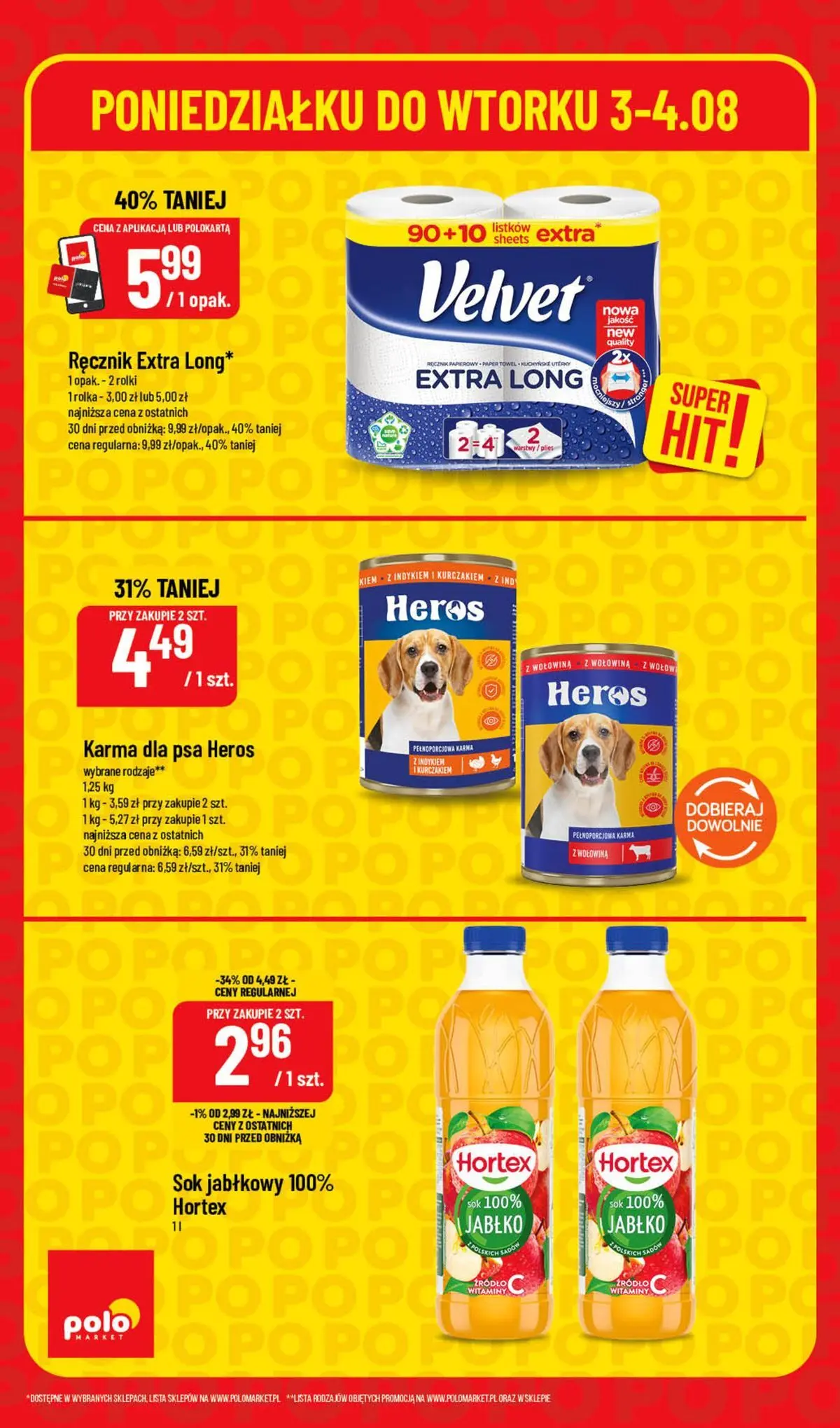 Nowa POLOmarket gazetka od jutra 03.08.2026 | Strona: 6 | Produkty: Rolki, Karma dla psa, Wołowina, Ręcznik papierowy