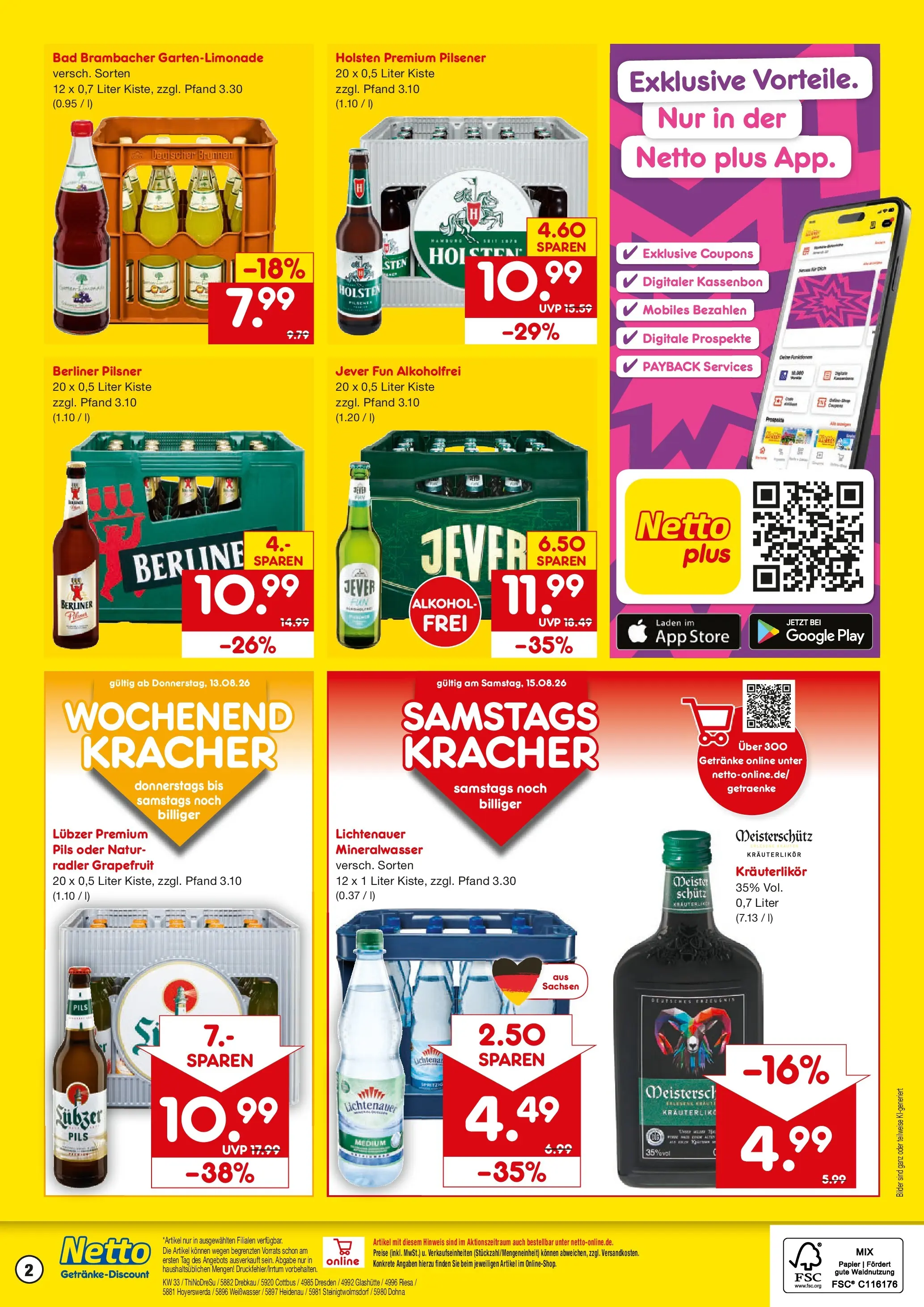 Netto Marken-Discount Prospekt Riesa (ab 10.08.2026) » Angebote | Seite: 2 | Produkte: Berliner, Holsten, Radler, Berliner pilsner