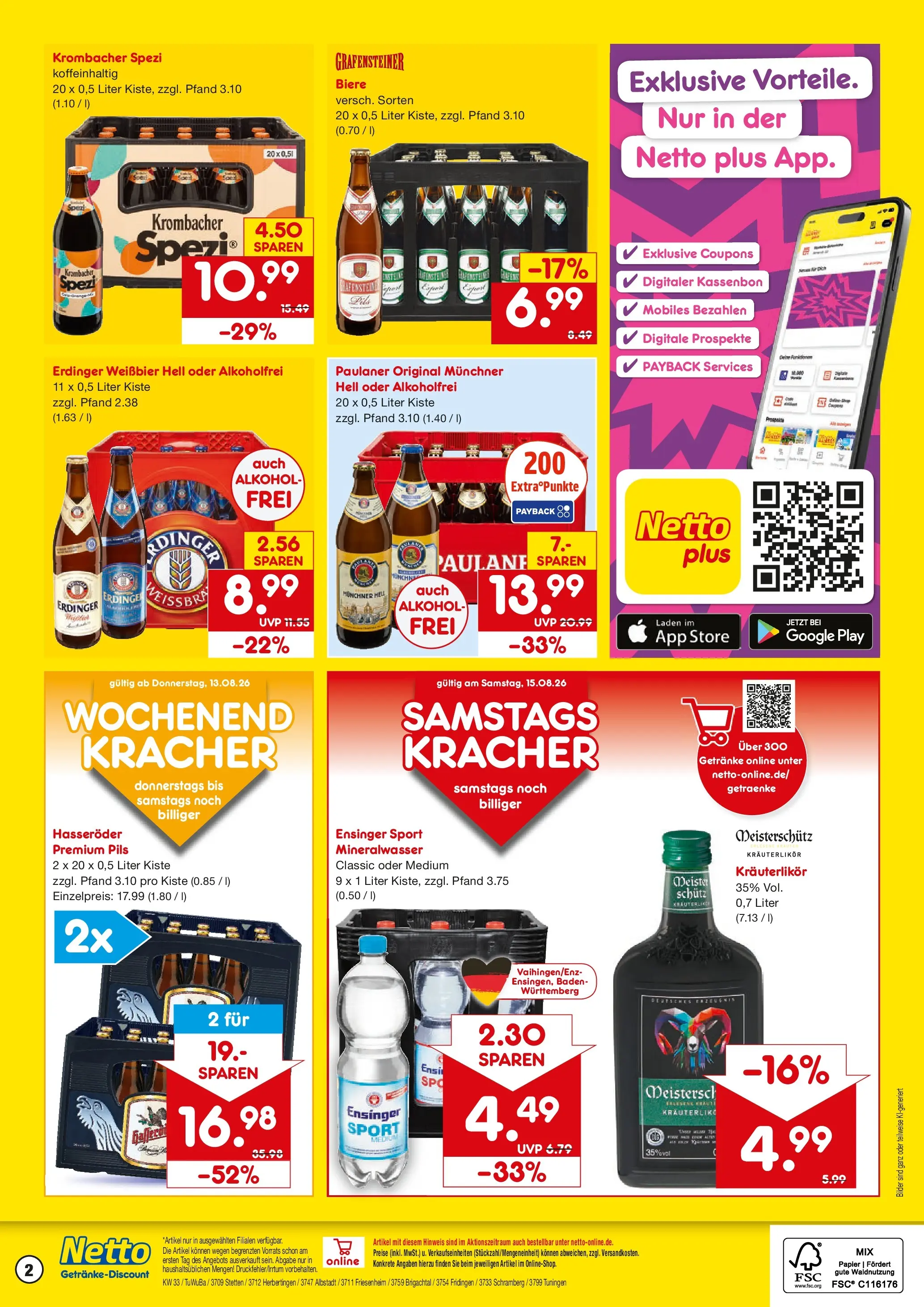Netto Marken-Discount Prospekt Schramberg (ab 10.08.2026) » Angebote | Seite: 2 | Produkte: Erdinger, Pils, Bilder, Paulaner