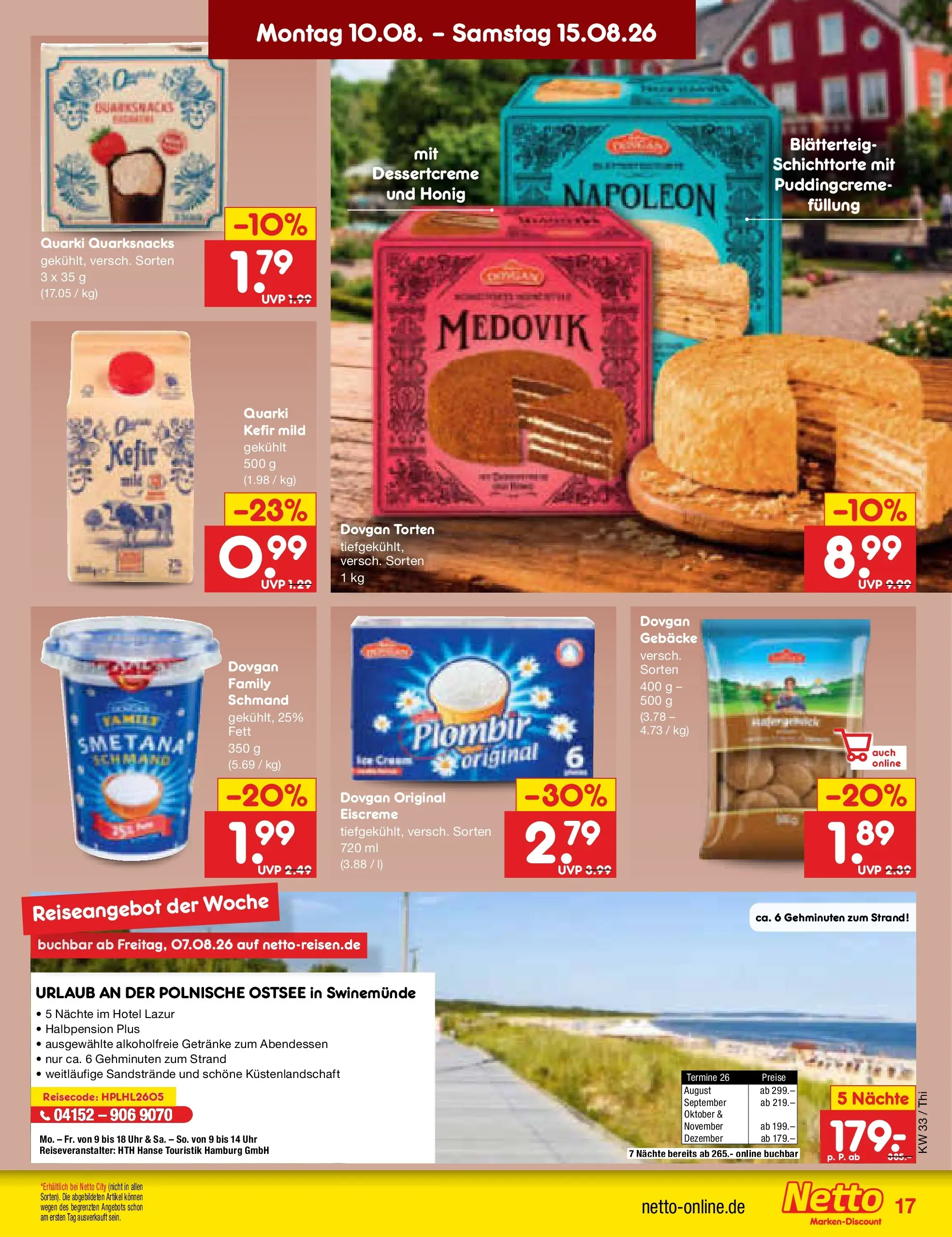 Netto Marken-Discount Prospekt Thiendorf (ab 10.08.2026) » Angebote | Seite: 21 | Produkte: Kefir, Eiscreme, Uhr