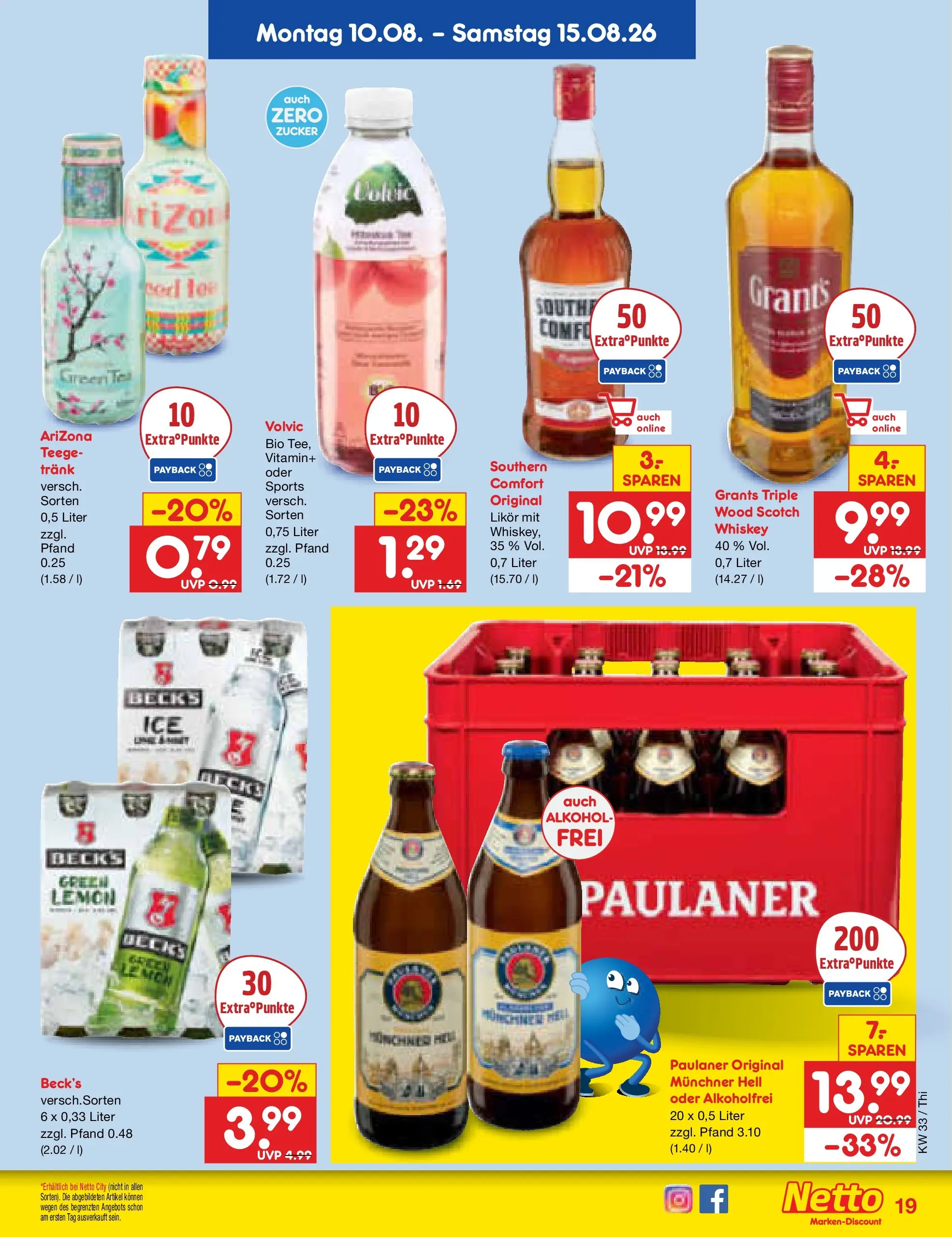 Netto Marken-Discount Prospekt Thiendorf (ab 10.08.2026) » Angebote | Seite: 25 | Produkte: Zucker, Volvic, Whiskey, Paulaner