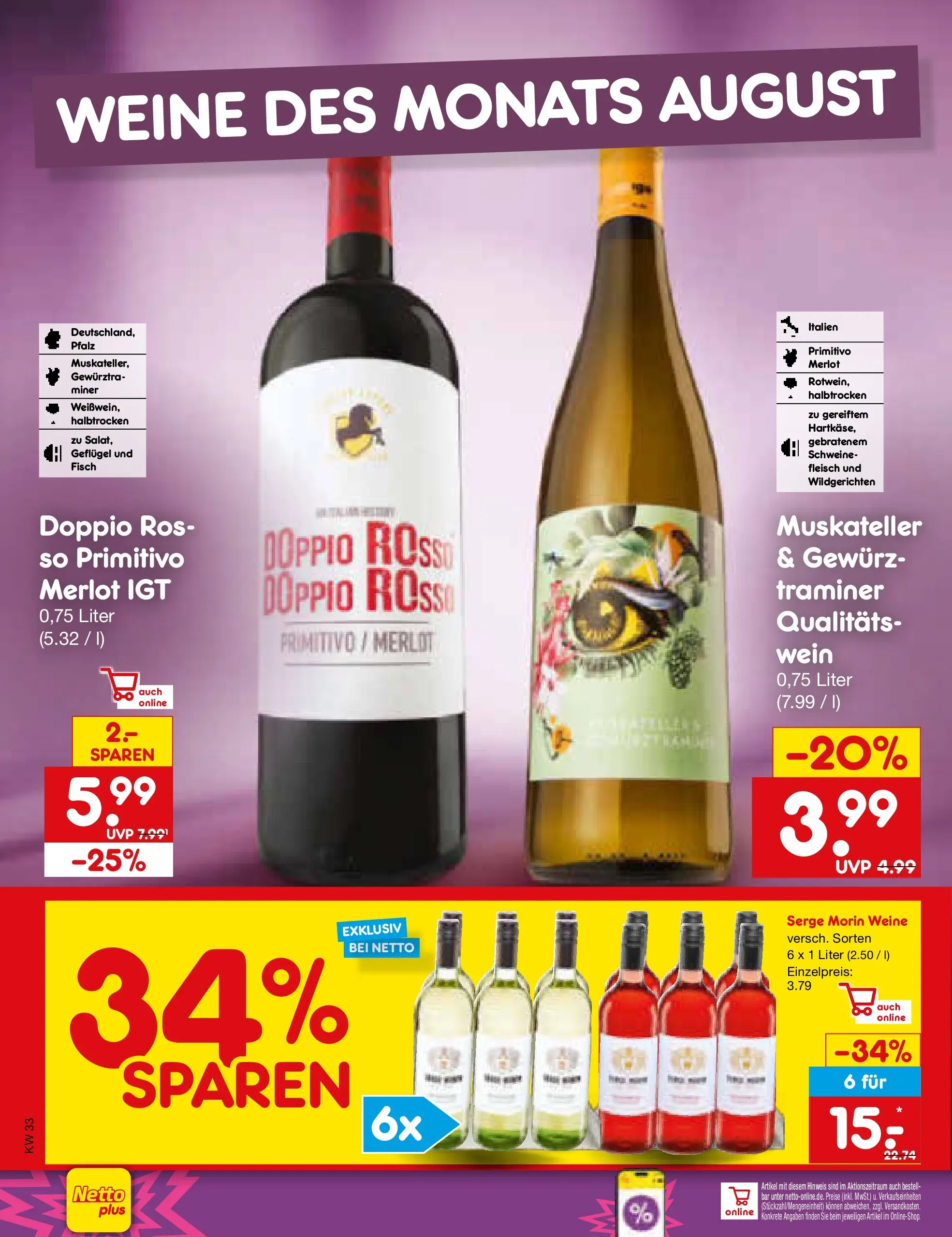 Netto Marken-Discount Prospekt Thiendorf (ab 10.08.2026) » Angebote | Seite: 26 | Produkte: Merlot, Fisch, Wein, Fleisch