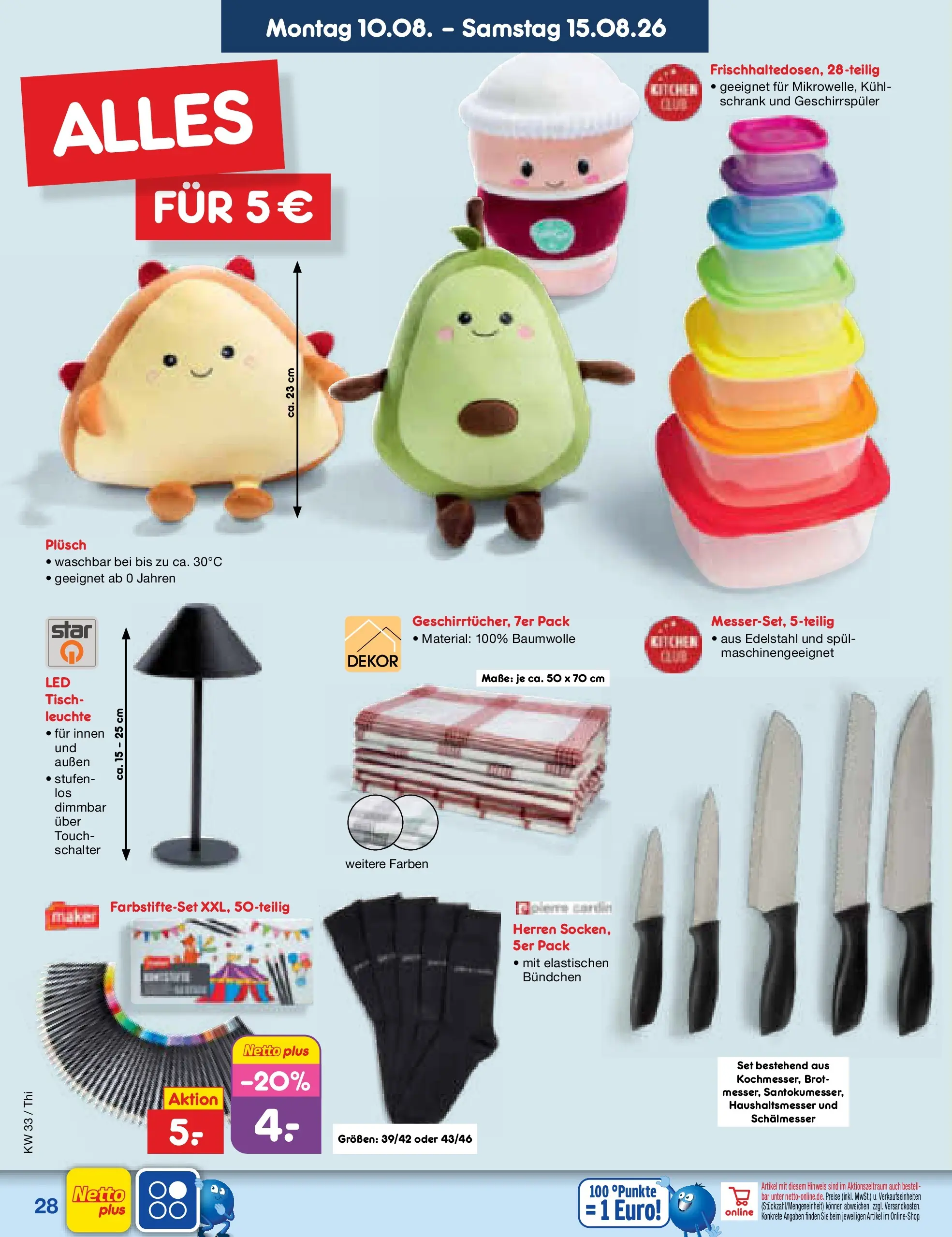 Netto Marken-Discount Prospekt Thiendorf (ab 10.08.2026) » Angebote | Seite: 40 | Produkte: Geschirrspüler, Tisch, Schrank, Brot
