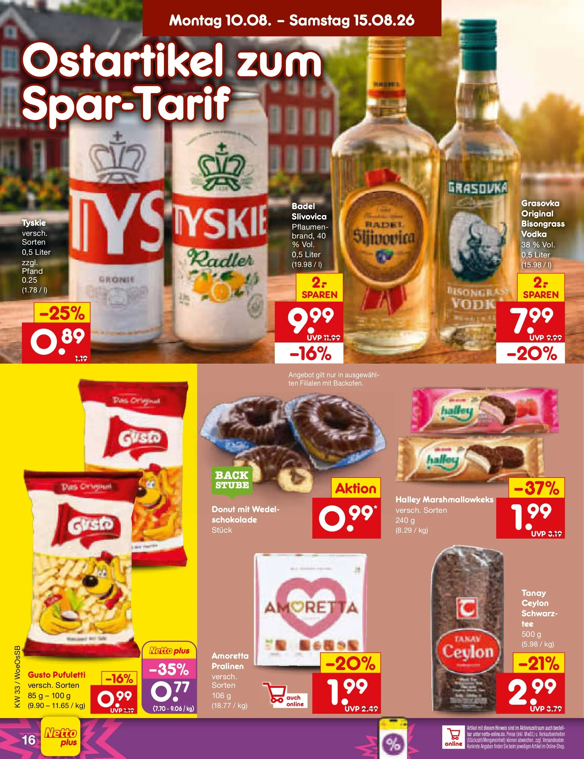 Netto Marken-Discount Prospekt Gemmingen (ab 10.08.2026) ยป Angebote | Seite: 20 | Produkte: Tyskie, Schokolade, Radler, Vodka Netto Marken-Discount Prospekt Gemmingen (ab 10.08.2026) ยป Angebote | Seite: 20 | Produkte: Tyskie, Schokolade, Radler, Vodka