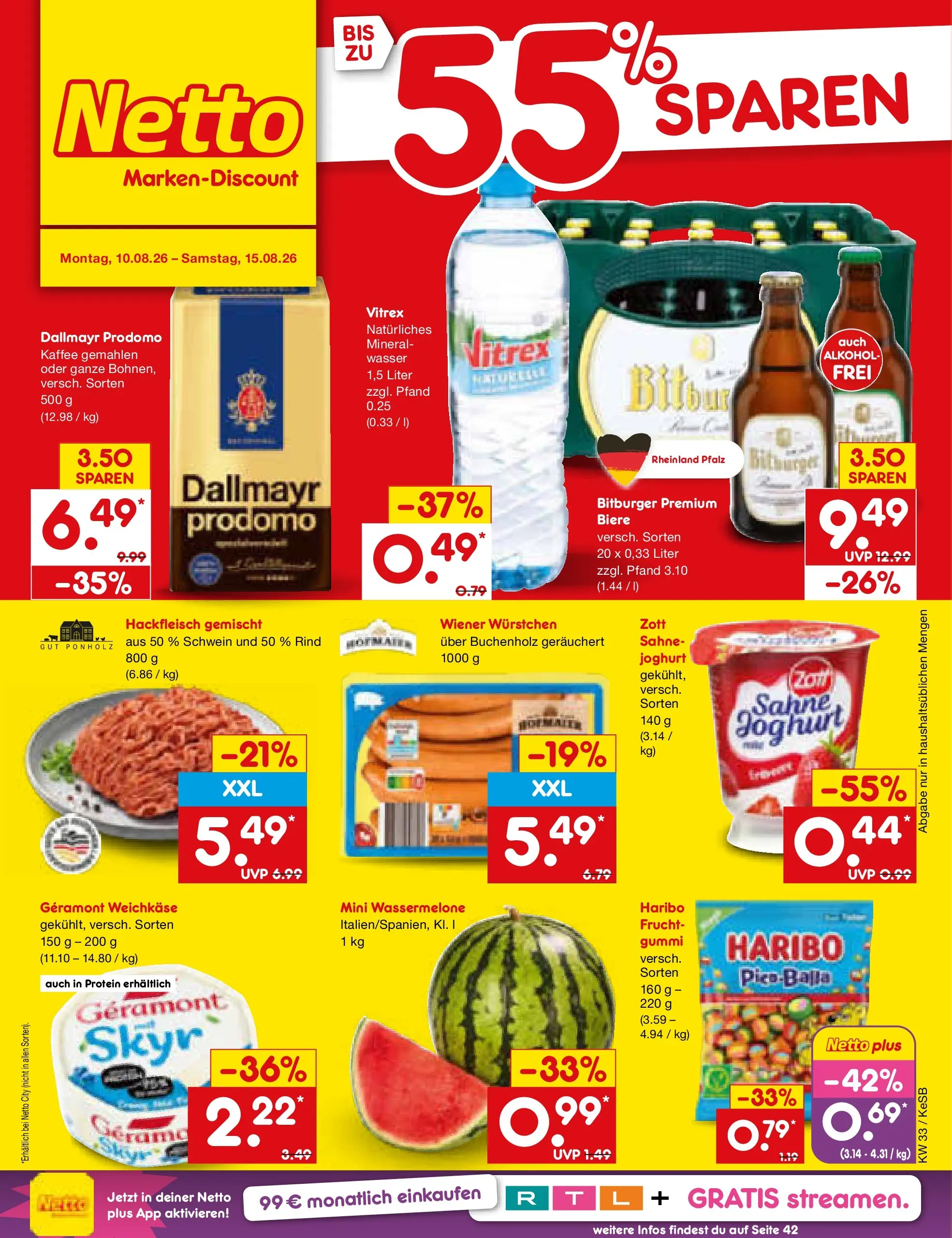 Netto Marken-Discount Prospekt Bonn (ab 10.08.2026) ยป Angebote | Seite: 1 | Produkte: Geramont, Haribo, Joghurt, Hackfleisch Netto Marken-Discount Prospekt Bonn (ab 10.08.2026) ยป Angebote | Seite: 1 | Produkte: Geramont, Haribo, Joghurt, Hackfleisch