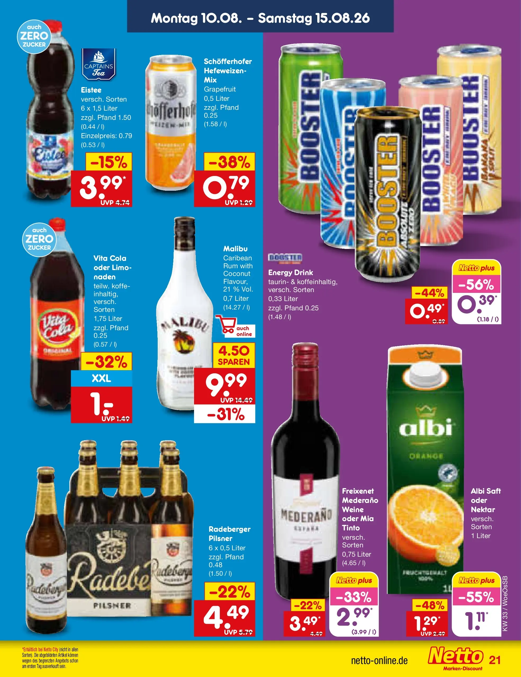 Netto Marken-Discount Prospekt Gemmingen (ab 10.08.2026) ยป Angebote | Seite: 29 | Produkte: Cola, Energy, Rum, Saft Netto Marken-Discount Prospekt Gemmingen (ab 10.08.2026) ยป Angebote | Seite: 29 | Produkte: Cola, Energy, Rum, Saft