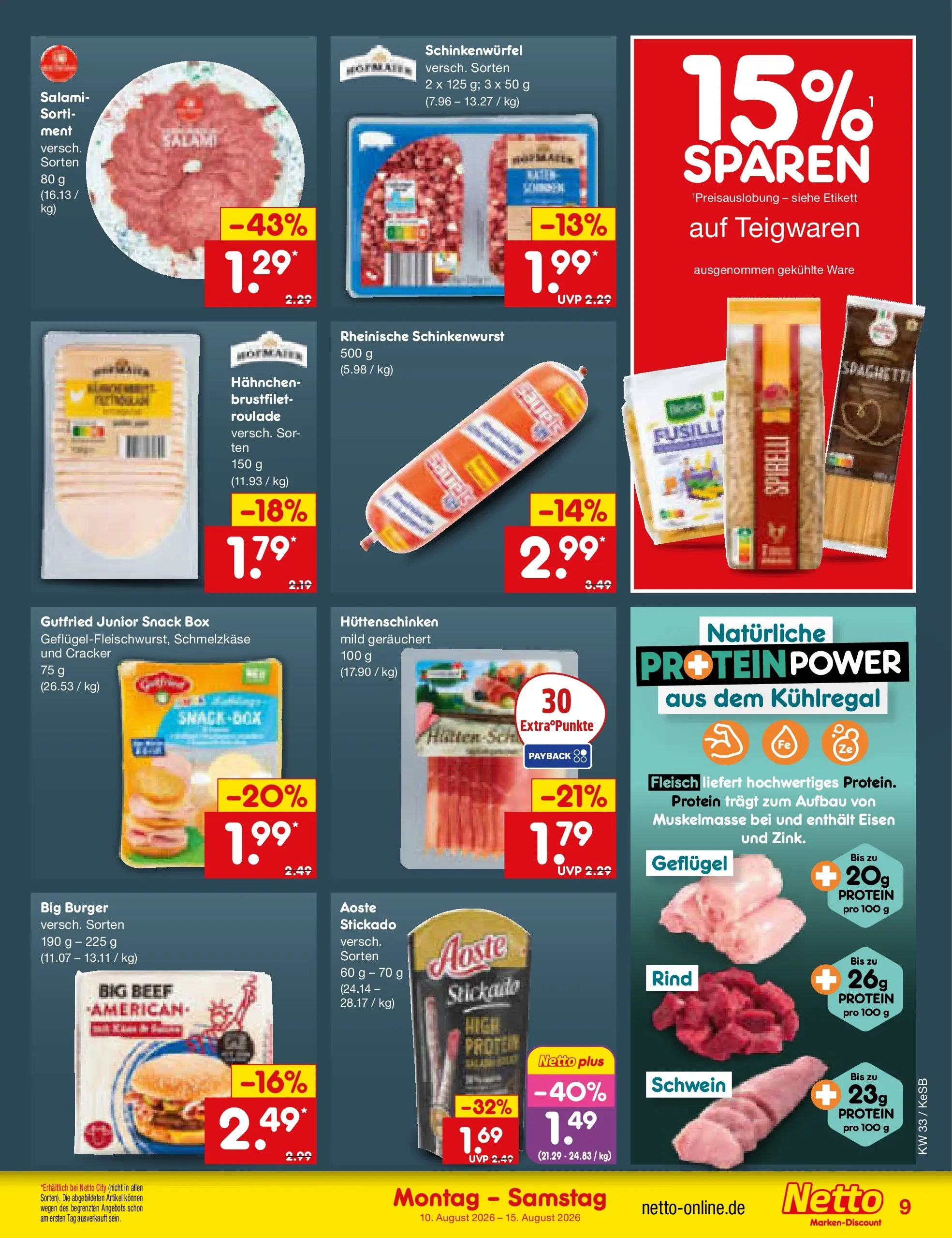 Netto Marken-Discount Prospekt Bonn (ab 10.08.2026) ยป Angebote | Seite: 9 | Produkte: Hahnchen, Box, Burger, Fleisch Netto Marken-Discount Prospekt Bonn (ab 10.08.2026) ยป Angebote | Seite: 9 | Produkte: Hahnchen, Box, Burger, Fleisch