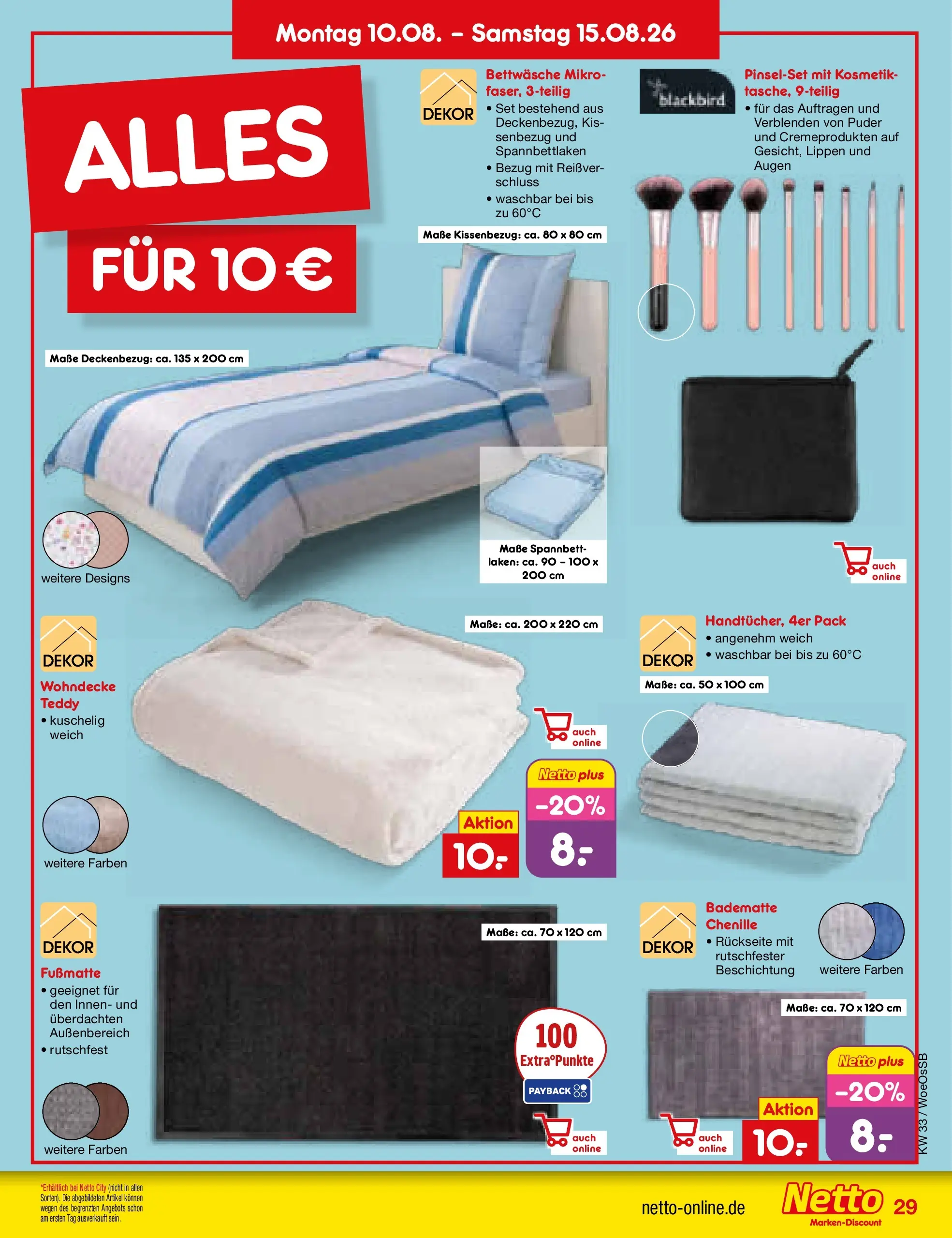 Netto Marken-Discount Prospekt Gemmingen (ab 10.08.2026) ยป Angebote | Seite: 41 | Produkte: Bettwรคsche, Puder, Fuรmatte Netto Marken-Discount Prospekt Gemmingen (ab 10.08.2026) ยป Angebote | Seite: 41 | Produkte: Bettwรคsche, Puder, Fuรmatte