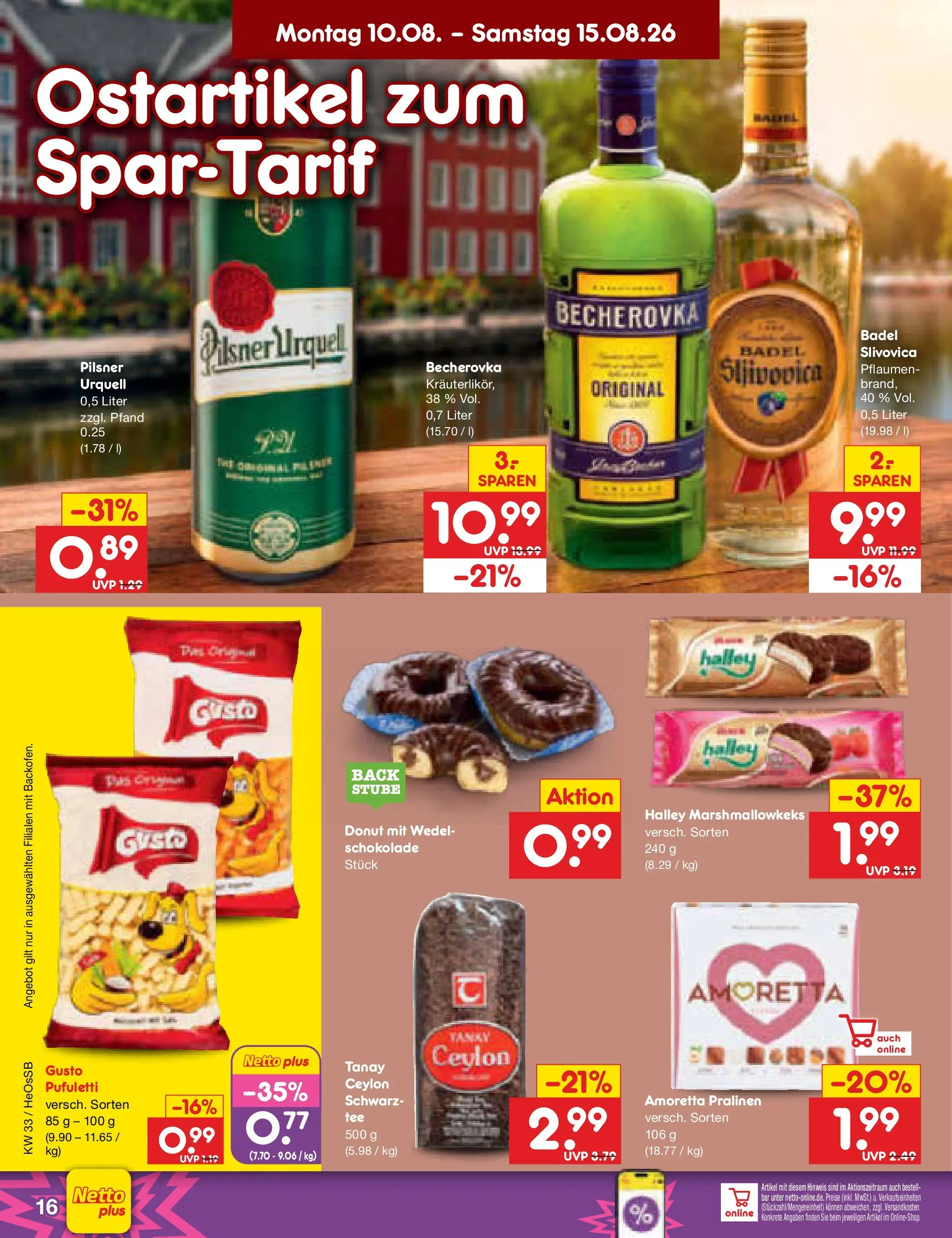 Netto Marken-Discount Prospekt Kröpelin (ab 10.08.2026) » Angebote | Seite: 20 | Produkte: Pflaumen, Schokolade, Pilsner urquell
