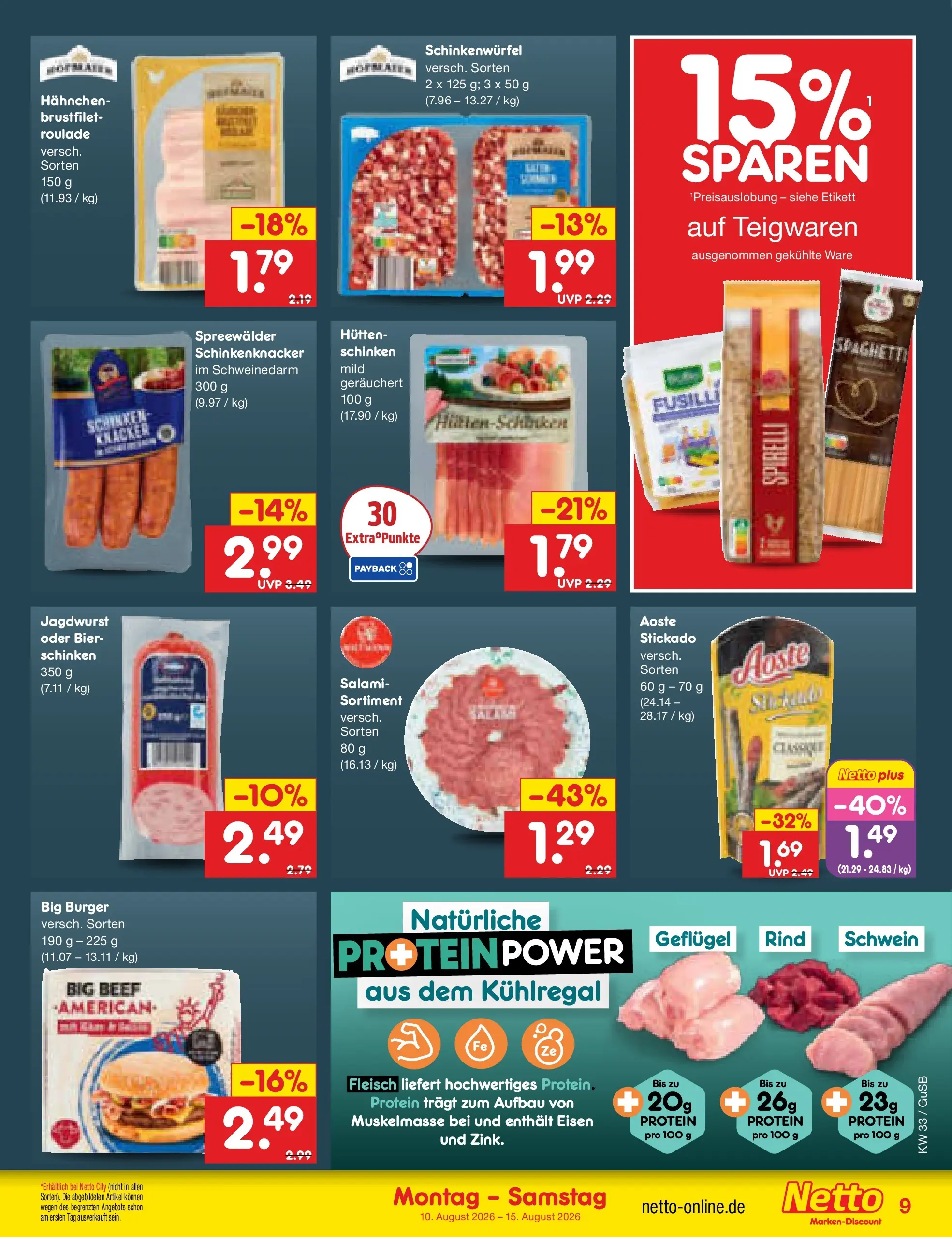 Netto Marken-Discount Prospekt Machern (ab 10.08.2026) ยป Angebote | Seite: 9 | Produkte: Bier, Burger, Salami, Schinken Netto Marken-Discount Prospekt Machern (ab 10.08.2026) ยป Angebote | Seite: 9 | Produkte: Bier, Burger, Salami, Schinken