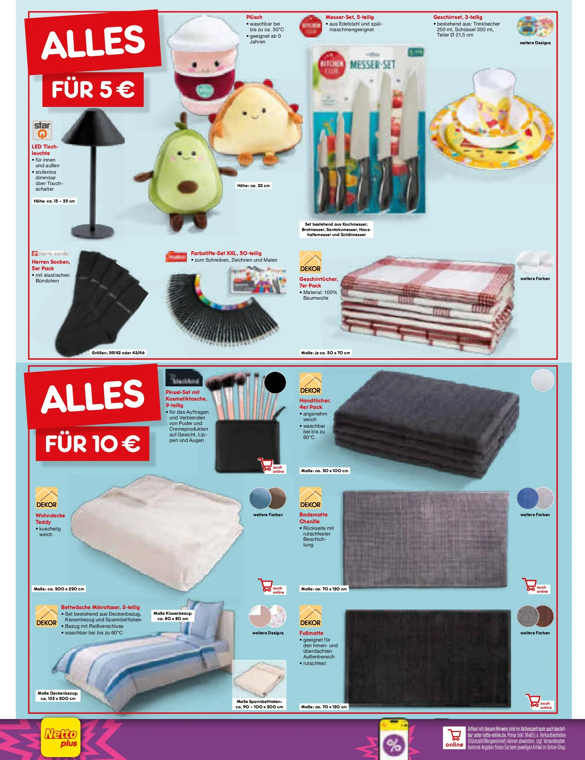 Netto Marken-Discount Prospekt Bonn (ab 10.08.2026) ยป Angebote | Seite: 42 | Produkte: Tisch, Bettwรคsche, Puder, Fuรmatte Netto Marken-Discount Prospekt Bonn (ab 10.08.2026) ยป Angebote | Seite: 42 | Produkte: Tisch, Bettwรคsche, Puder, Fuรmatte