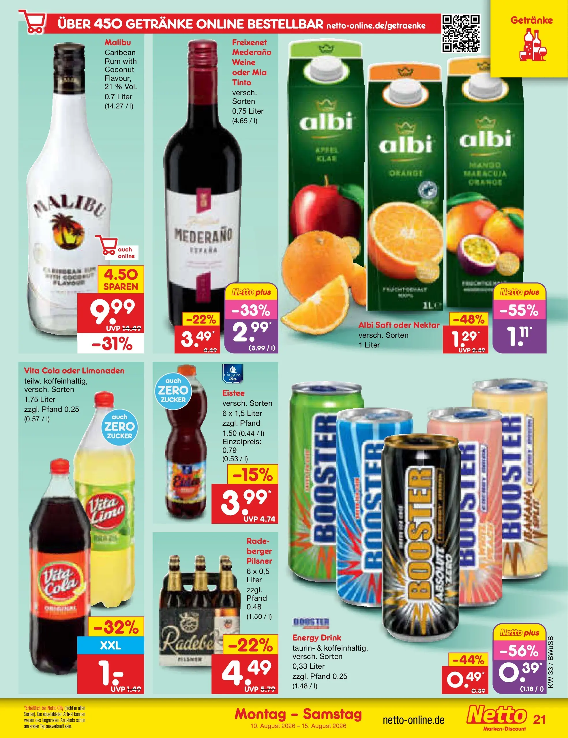 Netto Marken-Discount Prospekt Stemwede-Dielingen (ab 10.08.2026) ยป Angebote | Seite: 29 | Produkte: Cola, Energy, Freixenet, Saft Netto Marken-Discount Prospekt Stemwede-Dielingen (ab 10.08.2026) ยป Angebote | Seite: 29 | Produkte: Cola, Energy, Freixenet, Saft