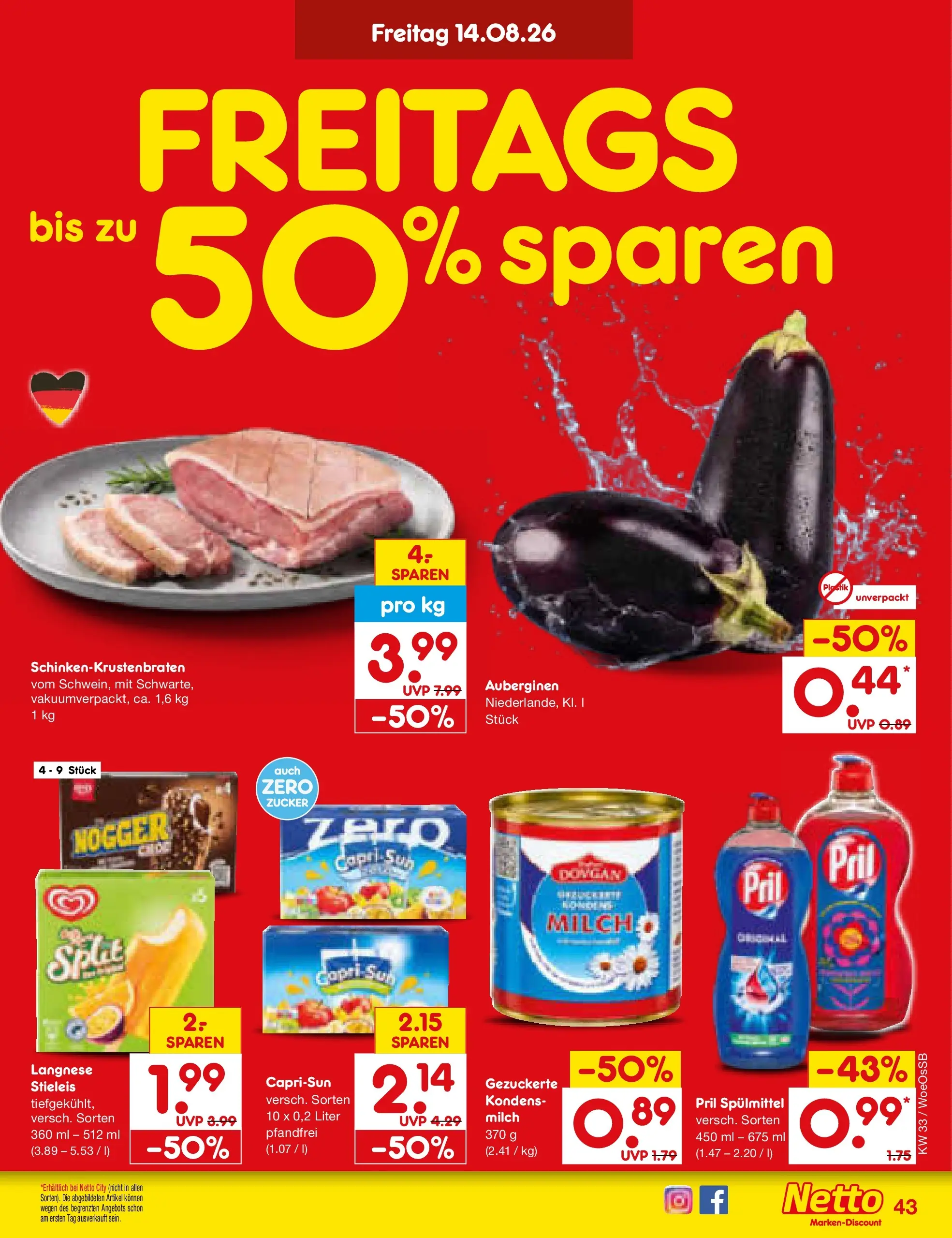 Netto Marken-Discount Prospekt Gemmingen (ab 10.08.2026) ยป Angebote | Seite: 59 | Produkte: Capri sun, Milch, Zucker, Pril Netto Marken-Discount Prospekt Gemmingen (ab 10.08.2026) ยป Angebote | Seite: 59 | Produkte: Capri sun, Milch, Zucker, Pril