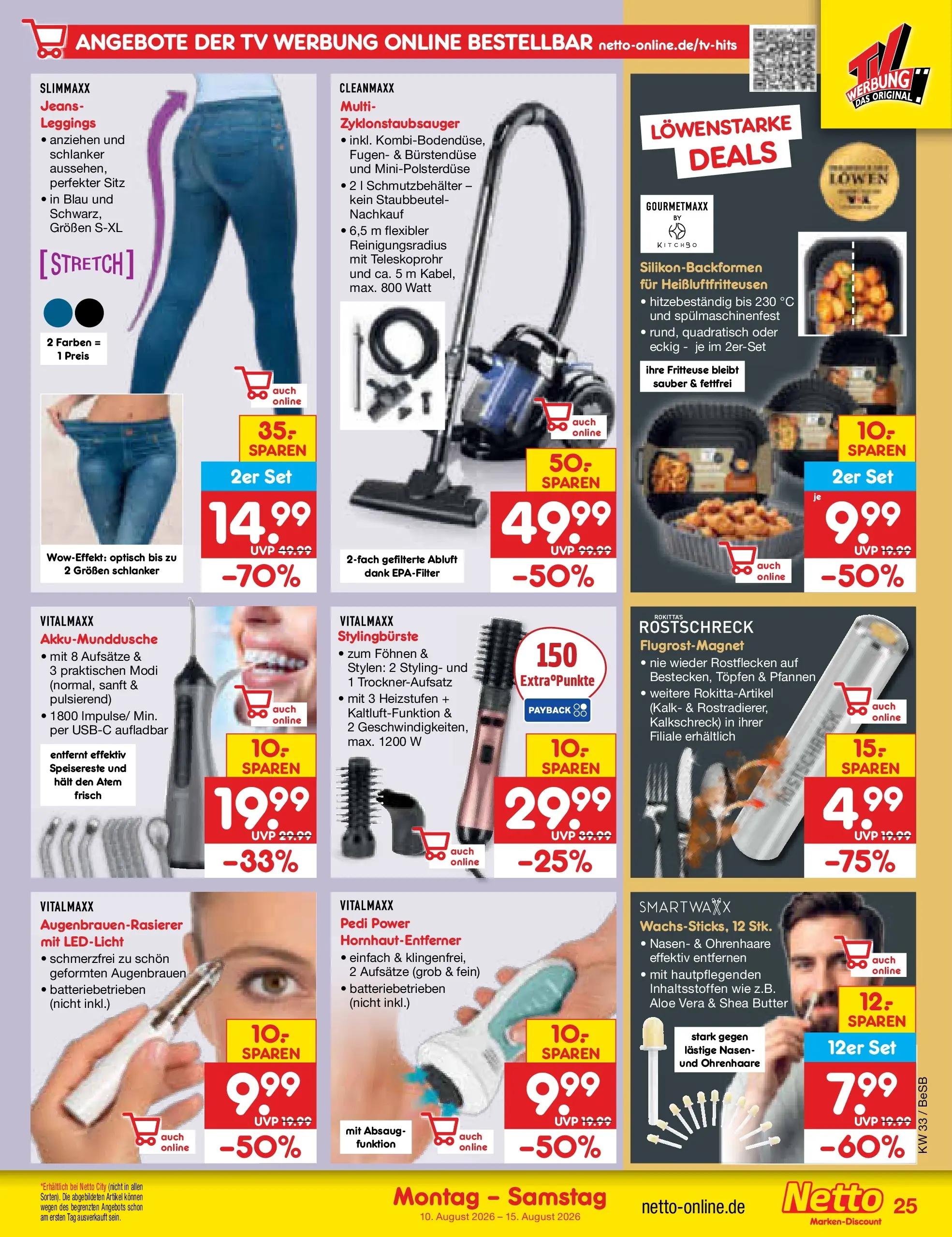 Netto Marken-Discount Prospekt Kremmen (ab 10.08.2026) » Angebote | Seite: 41 | Produkte: Butter, Leggings, Jeans, TV