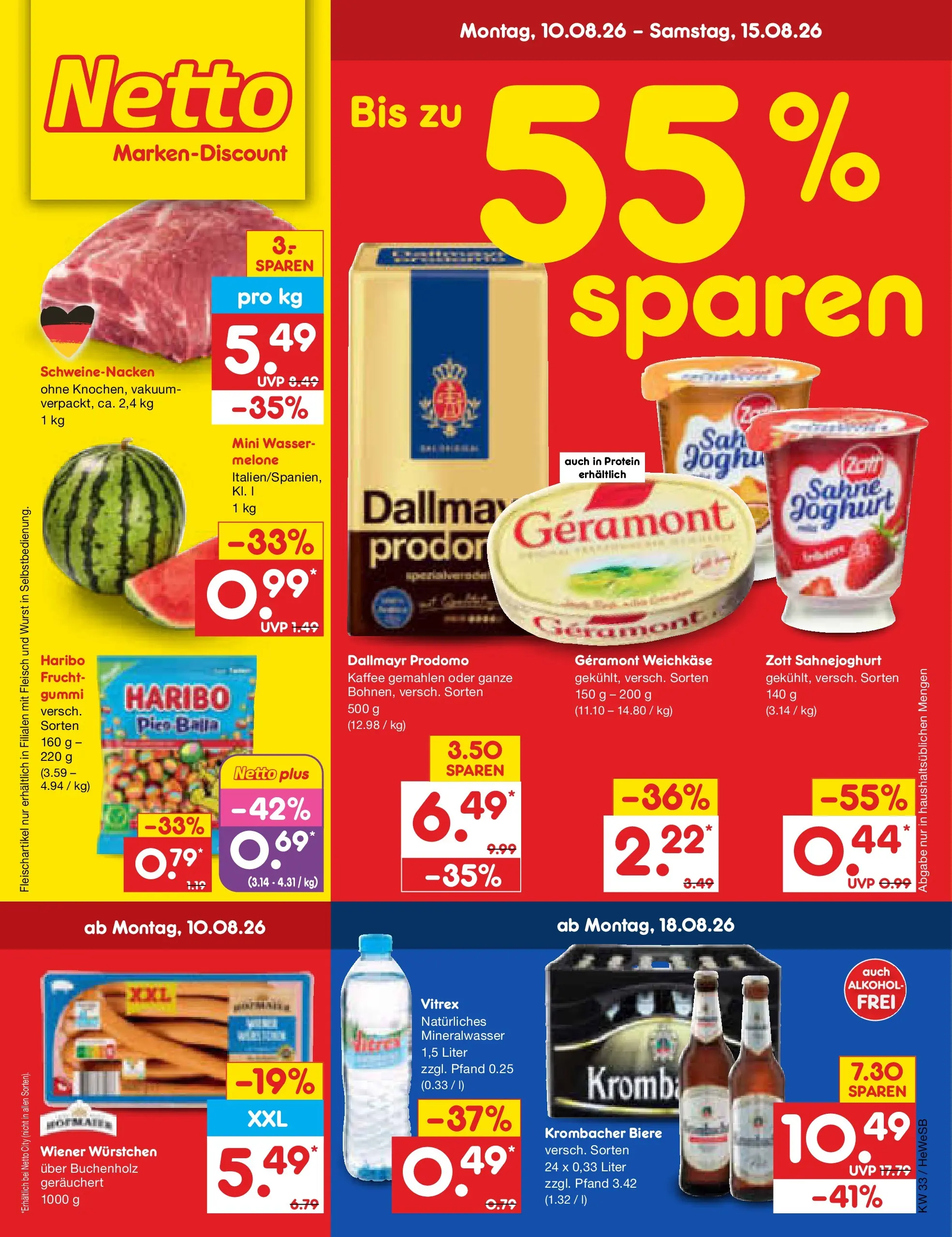 Netto Marken-Discount Prospekt Hamburg (ab 10.08.2026) ยป Angebote | Seite: 1 | Produkte: Mineralwasser, Dallmayr, Dallmayr prodomo, Sahne Netto Marken-Discount Prospekt Hamburg (ab 10.08.2026) ยป Angebote | Seite: 1 | Produkte: Mineralwasser, Dallmayr, Dallmayr prodomo, Sahne