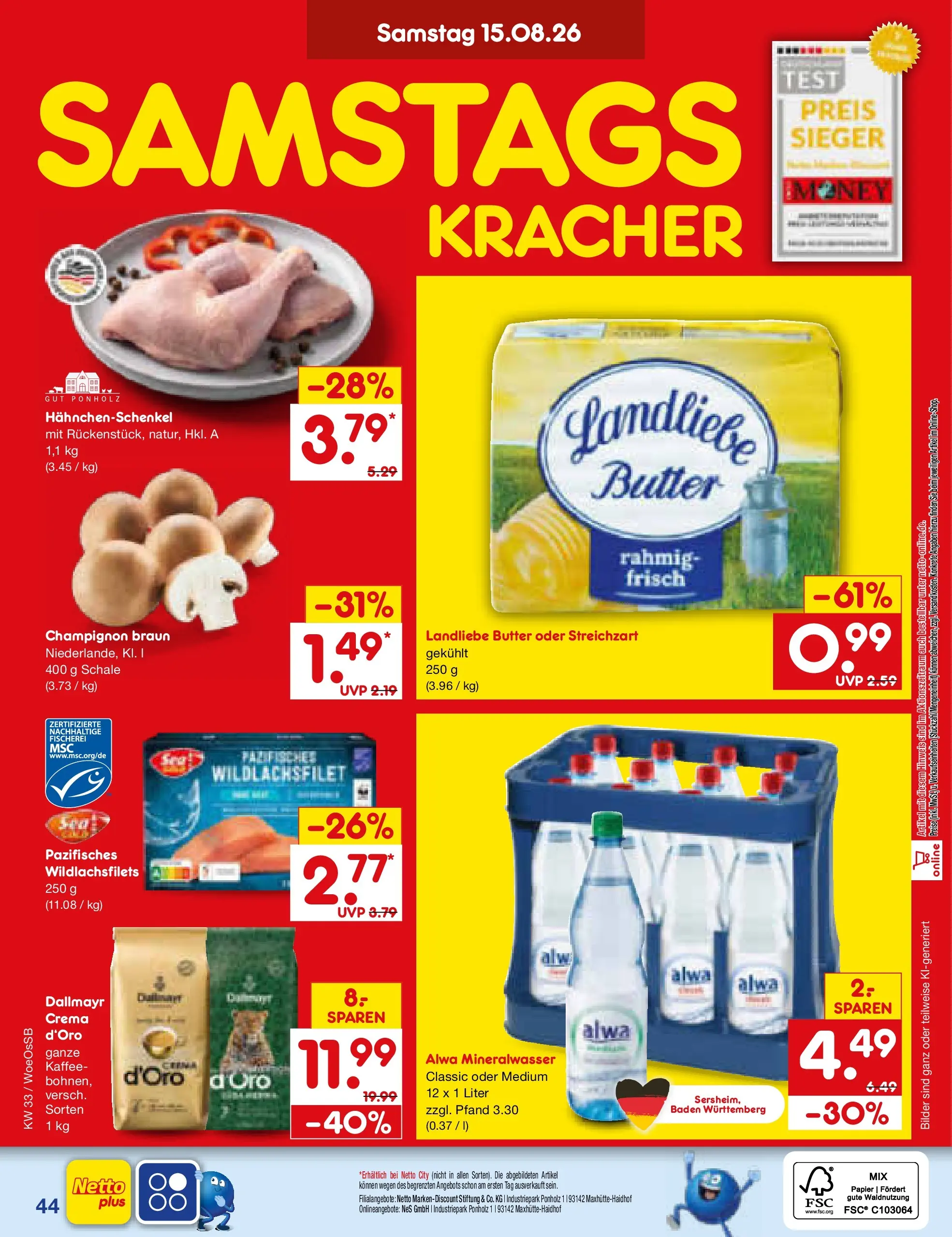 Netto Marken-Discount Prospekt Gemmingen (ab 10.08.2026) ยป Angebote | Seite: 60 | Produkte: Hahnchenschenkel, Butter, Kaffee, Dallmayr Netto Marken-Discount Prospekt Gemmingen (ab 10.08.2026) ยป Angebote | Seite: 60 | Produkte: Hahnchenschenkel, Butter, Kaffee, Dallmayr